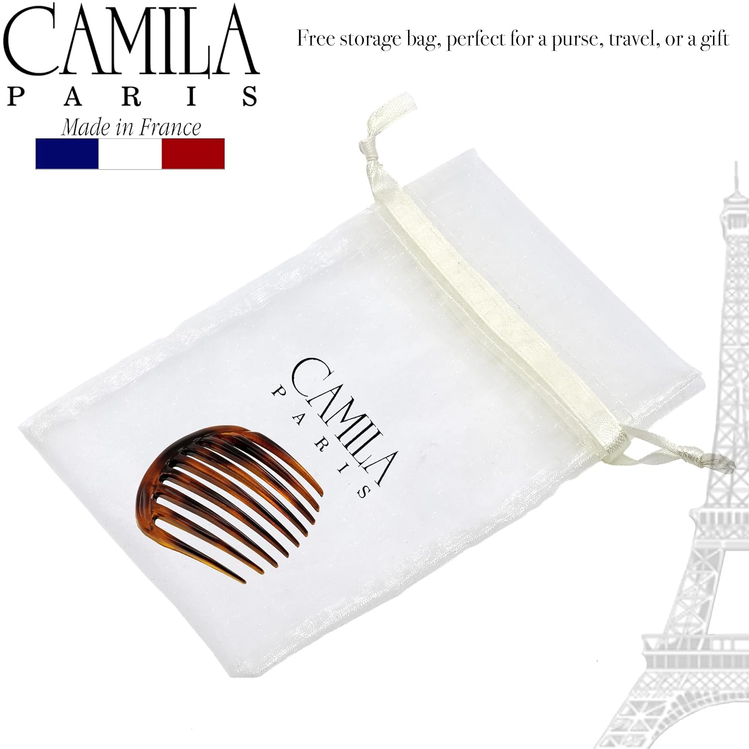 Camila Paris Detangling French side comb cellulose acetate