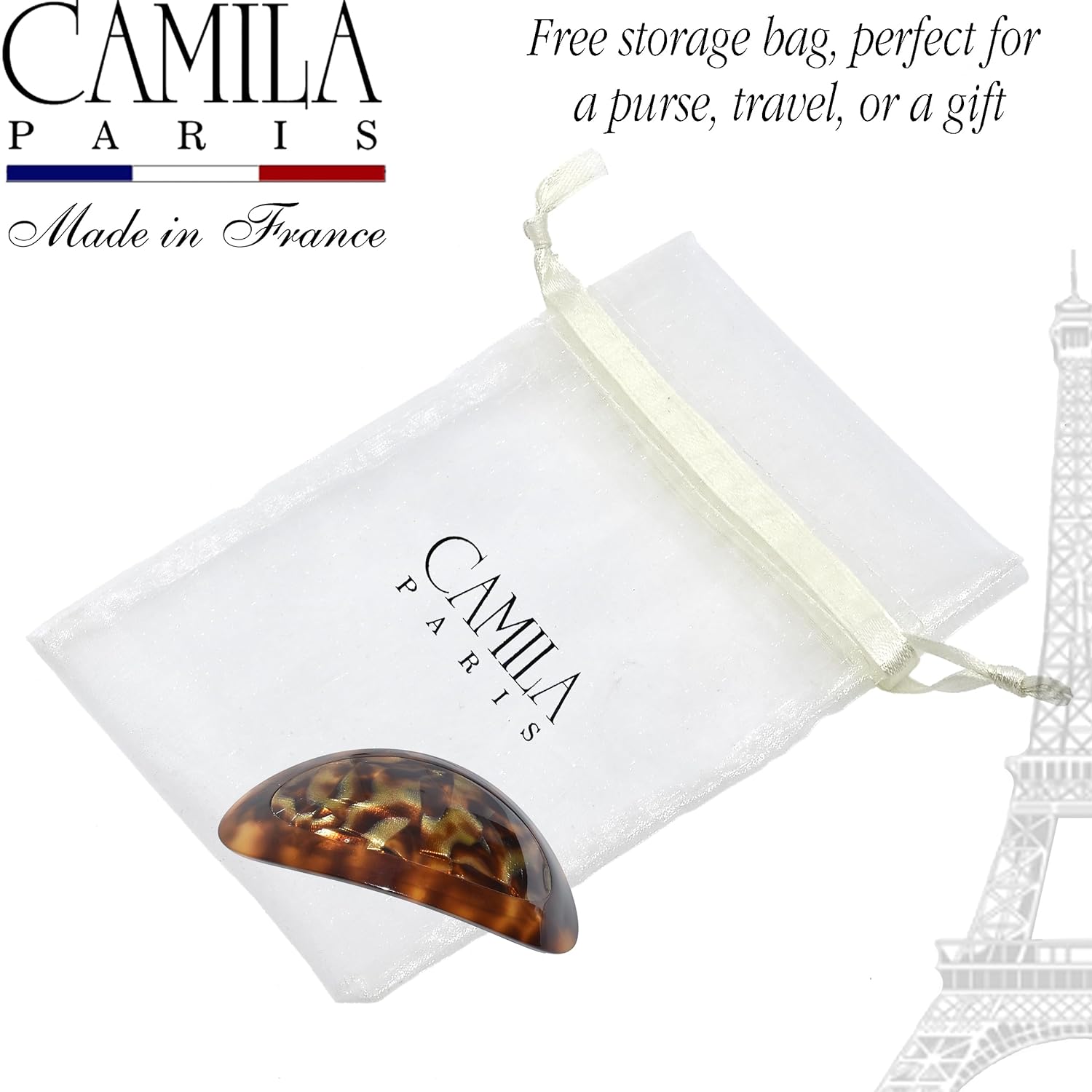 Camila Paris French barrette cellulose acetate handmade
