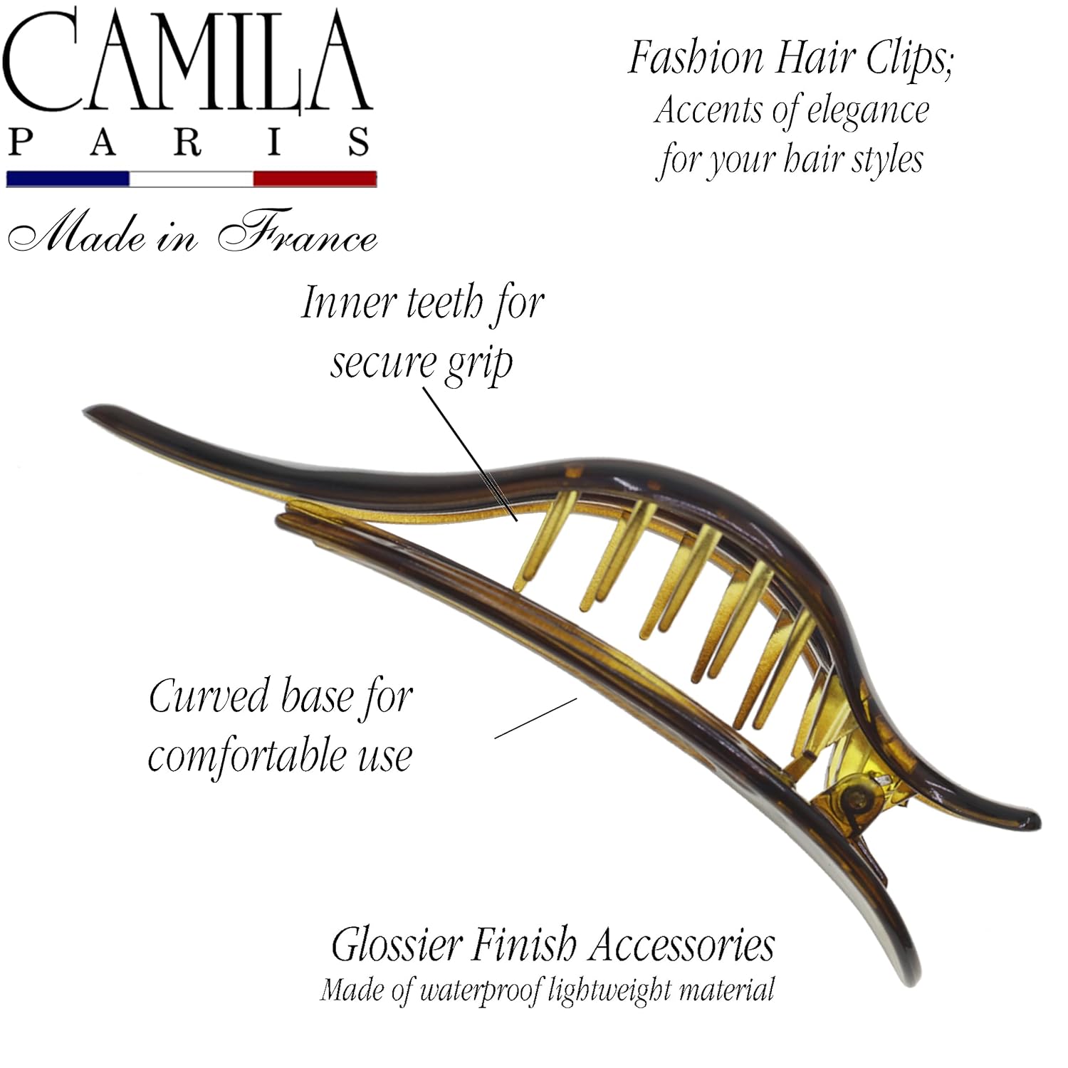 Camila Paris French hair clip cellulose acetate