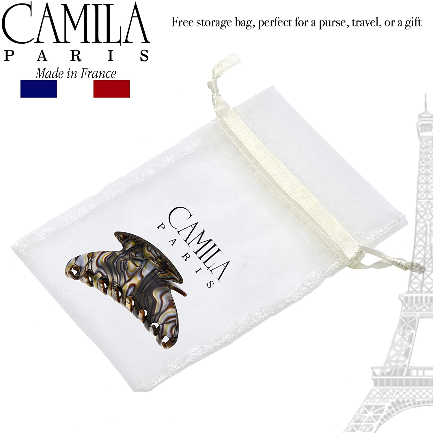 Camila Paris Spring Covered French hair clip cellulose acetate handmade