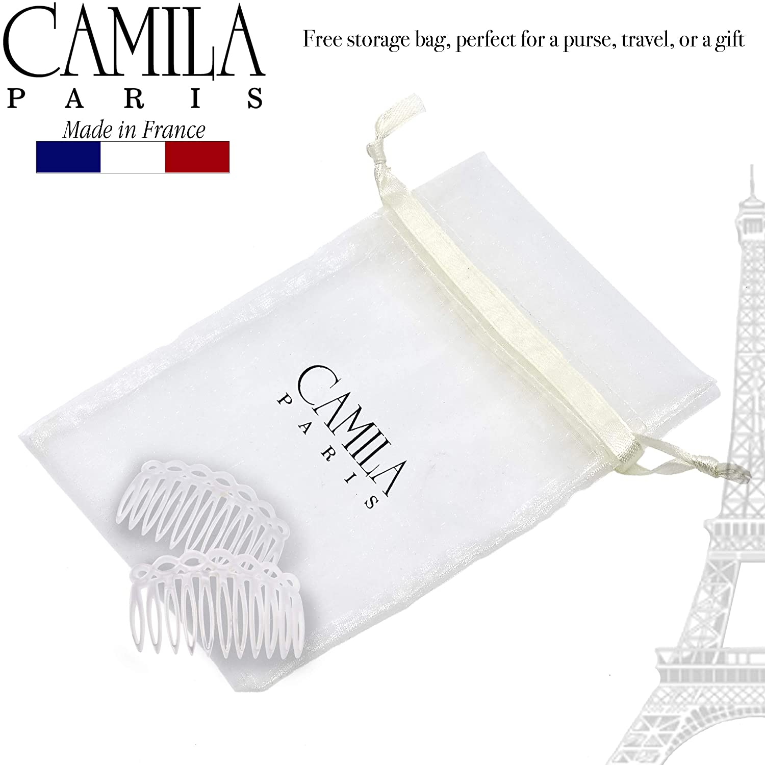 Camila Paris Detangling French side comb cellulose acetate handmade