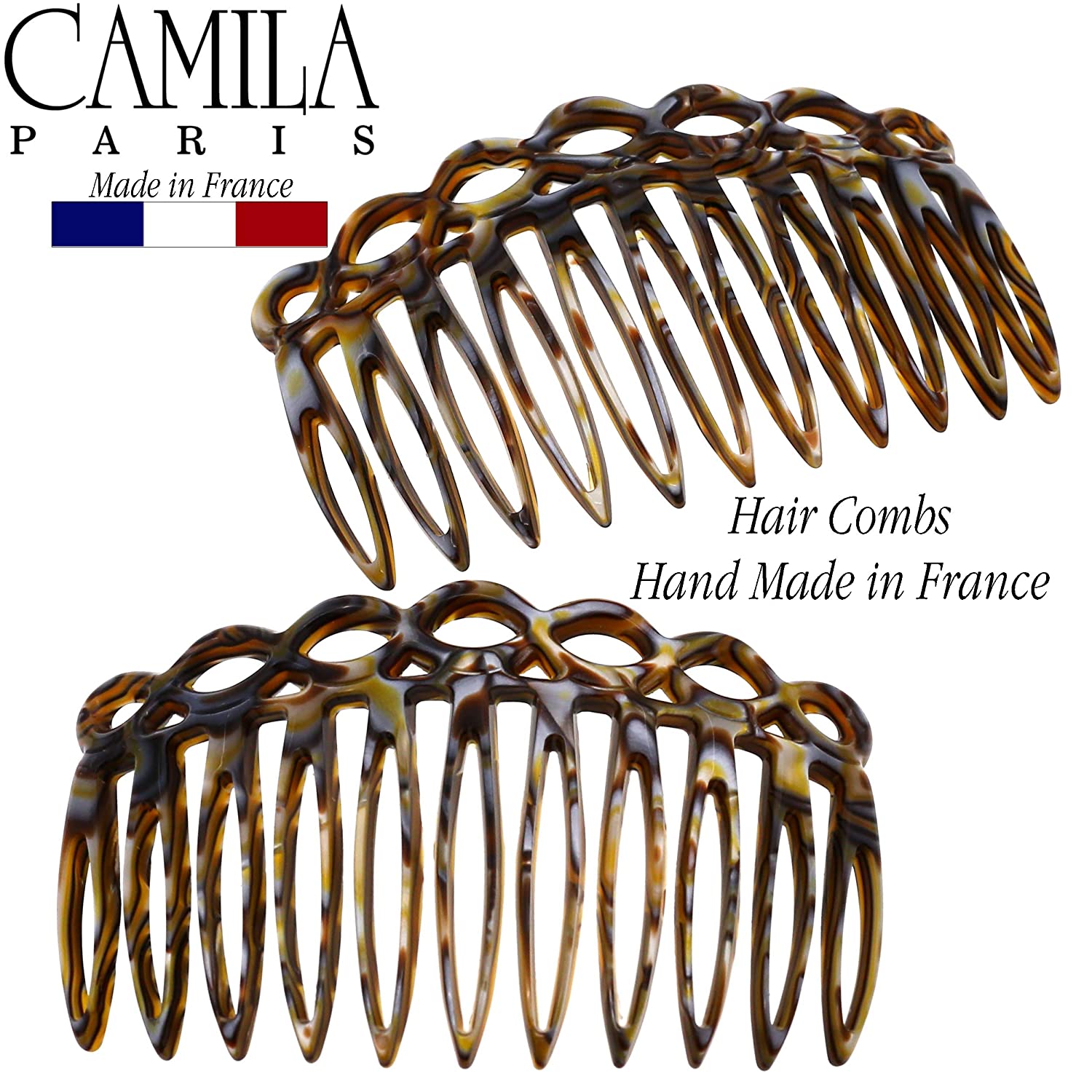 Camila Paris Detangling French side comb cellulose acetate handmade