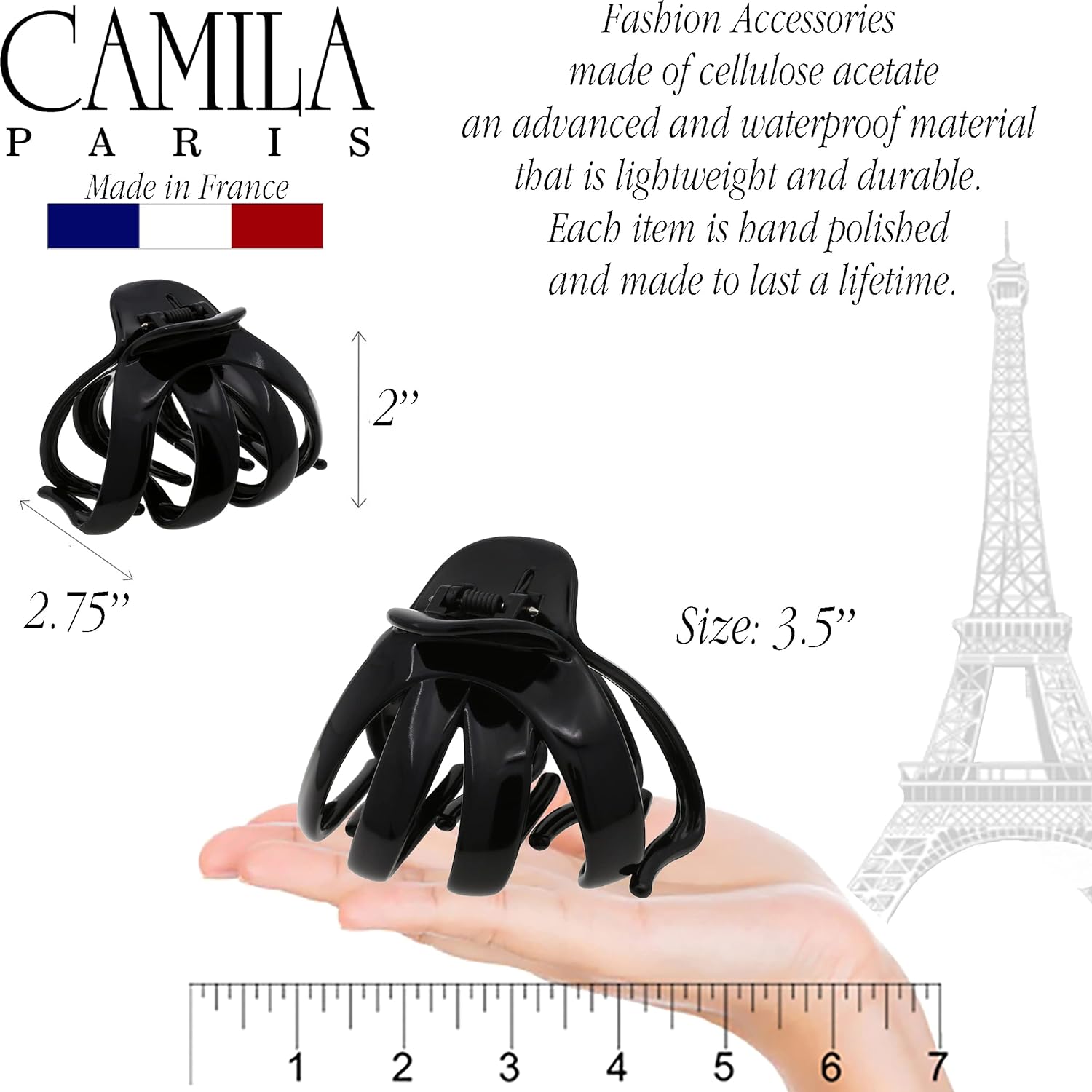 Camila Paris French claw clip cellulose acetate