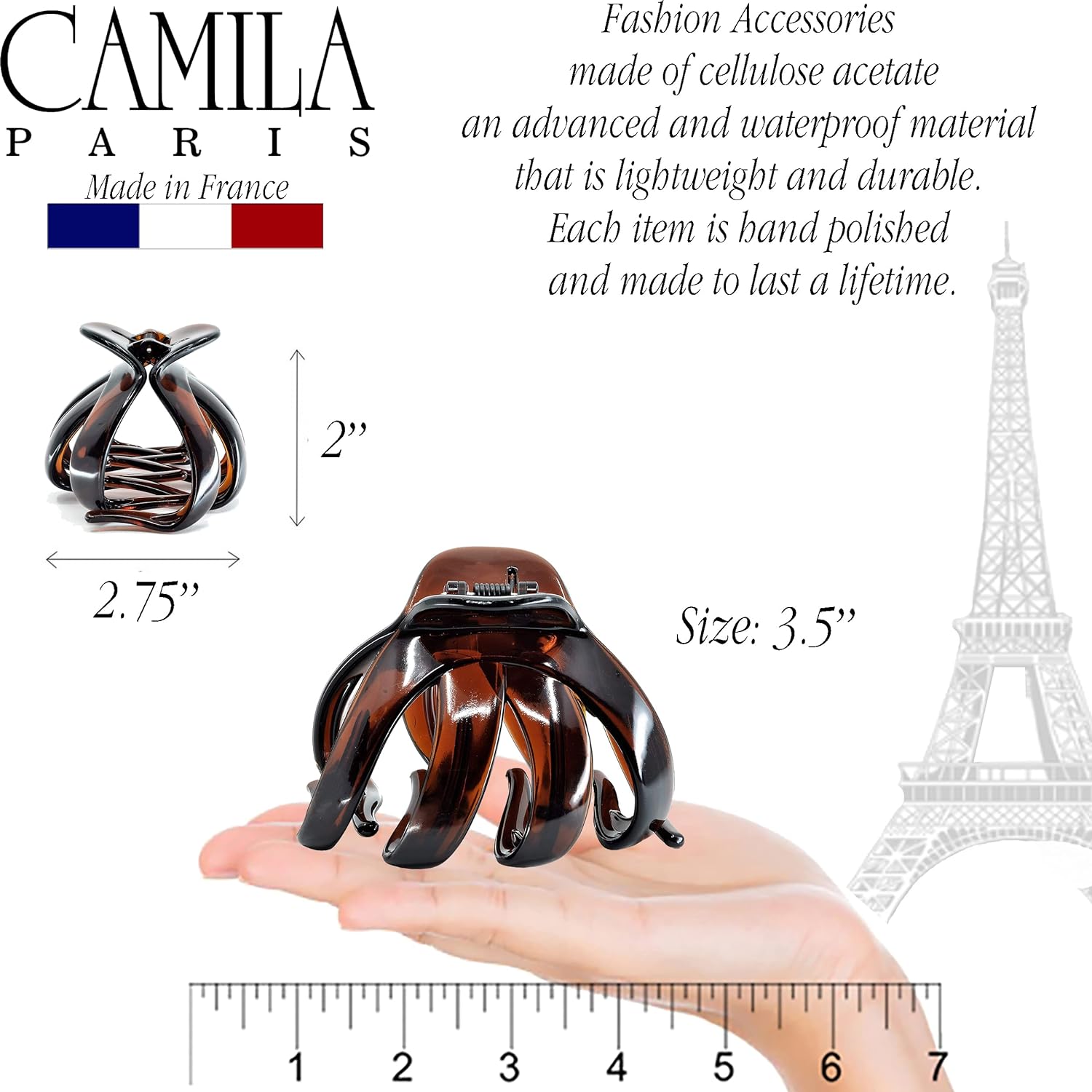 Camila Paris French claw clip cellulose acetate