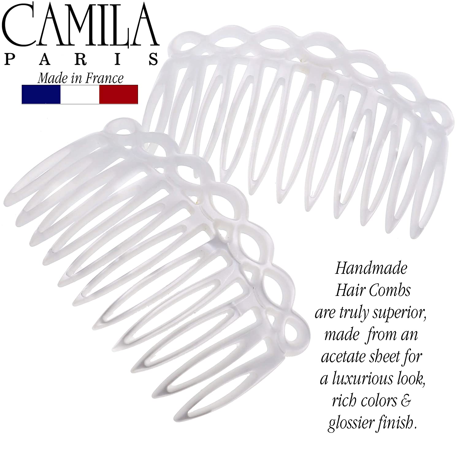 Camila Paris Detangling French side comb cellulose acetate handmade