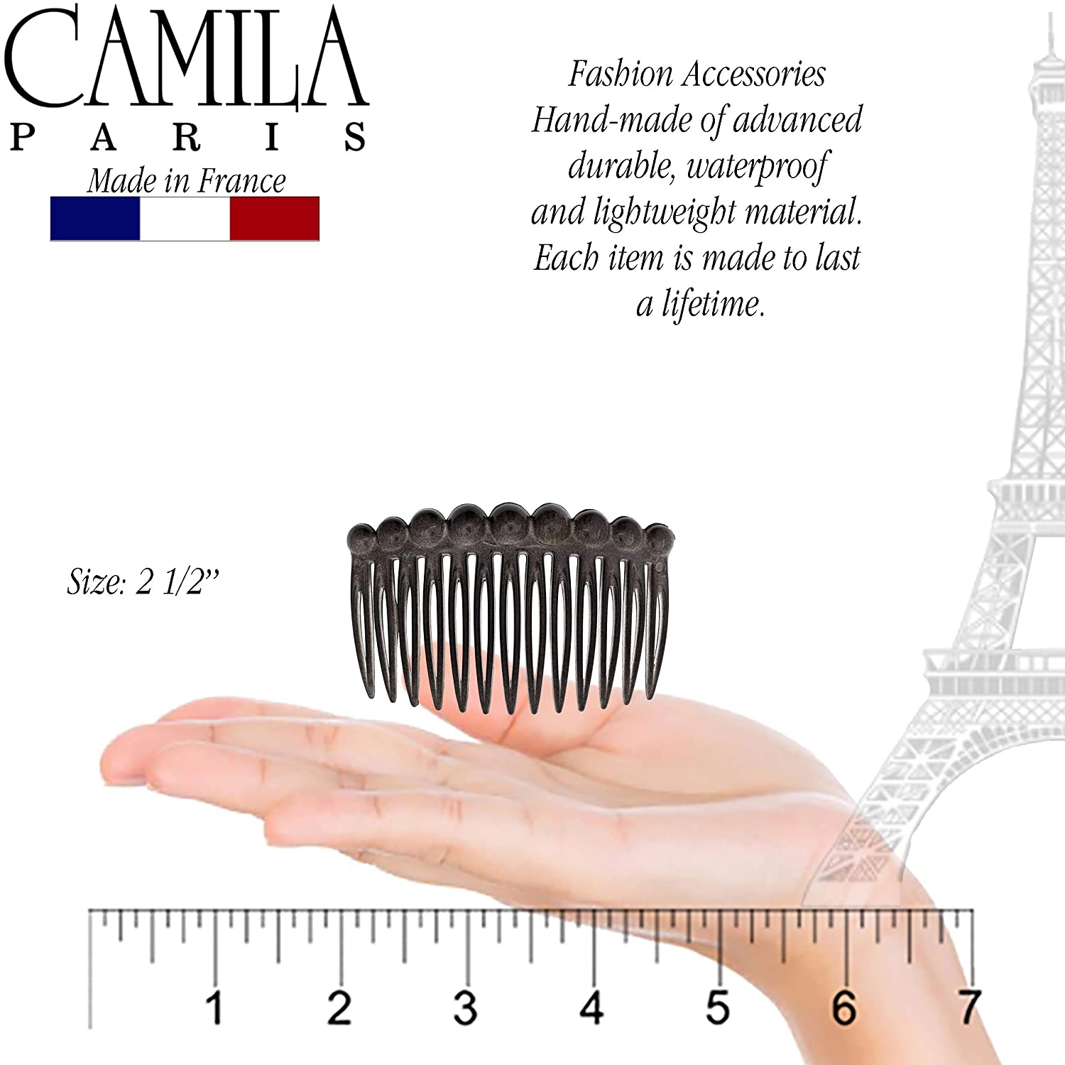 Camila Paris Detangling French side comb cellulose acetate