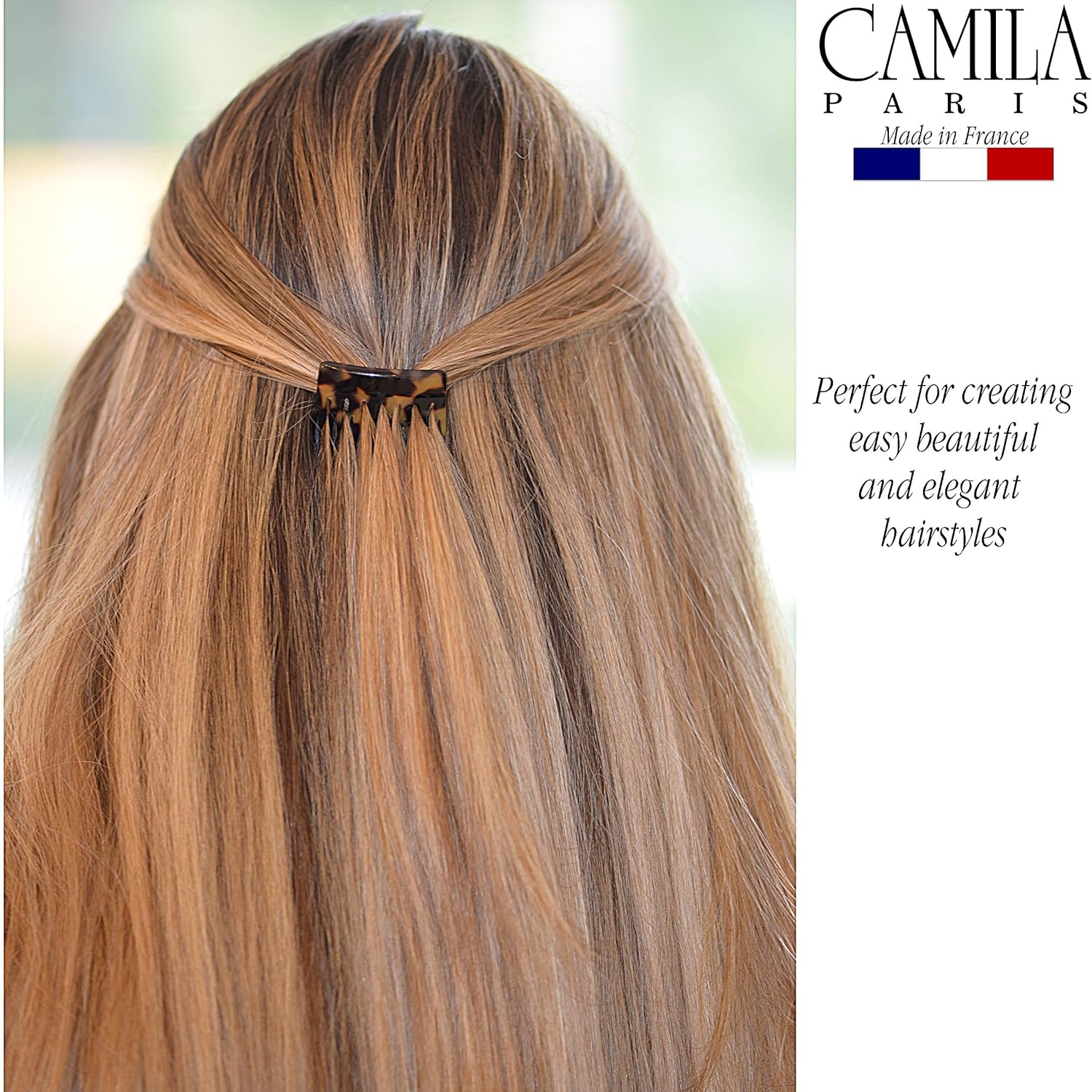 Camila Paris Detangling French side comb cellulose acetate handmade