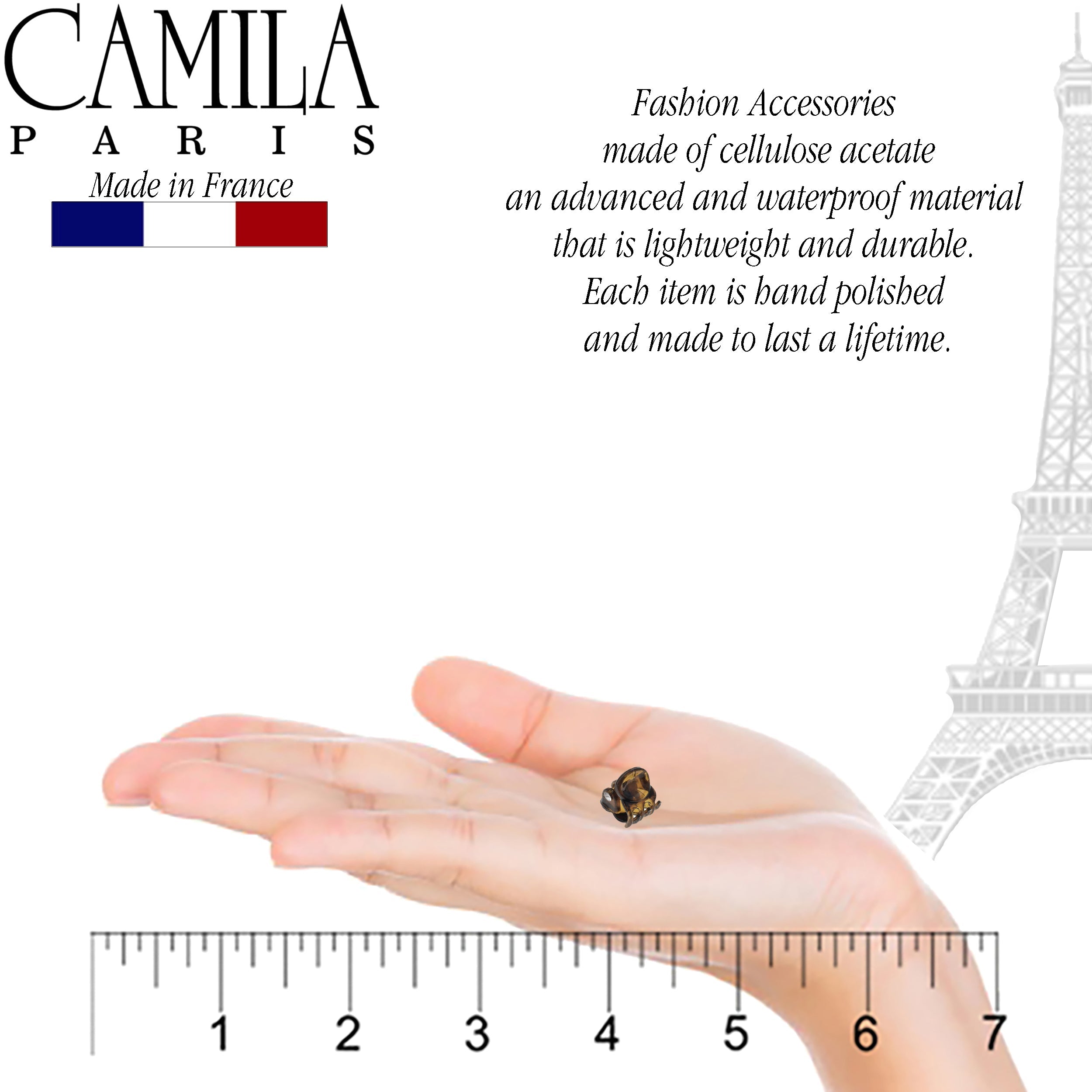 Camila Paris Black Buzzs French hair clip cellulose acetate