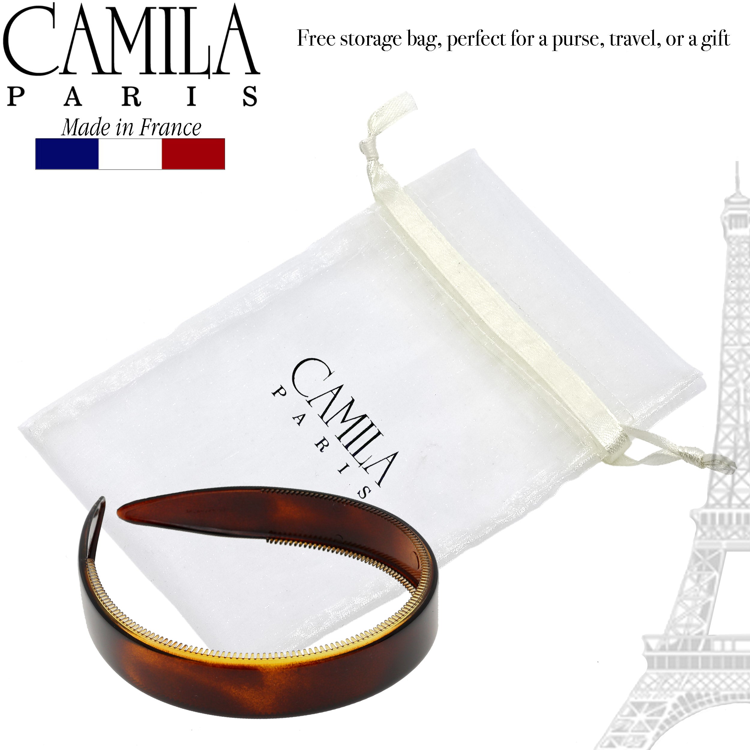 Camila Paris Beige 0.75 inch Classic Comfort French headband cellulose acetate