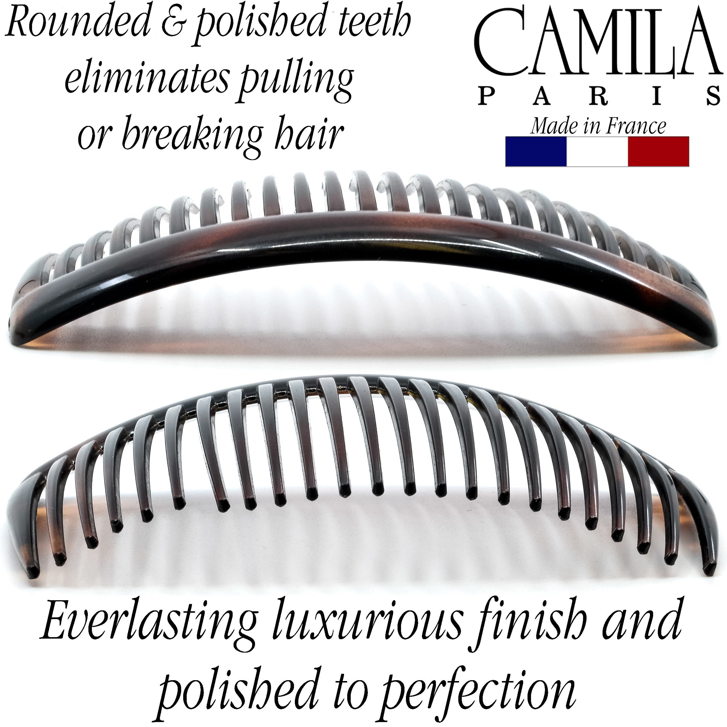 Camila Paris Beige Detangling French side comb cellulose acetate