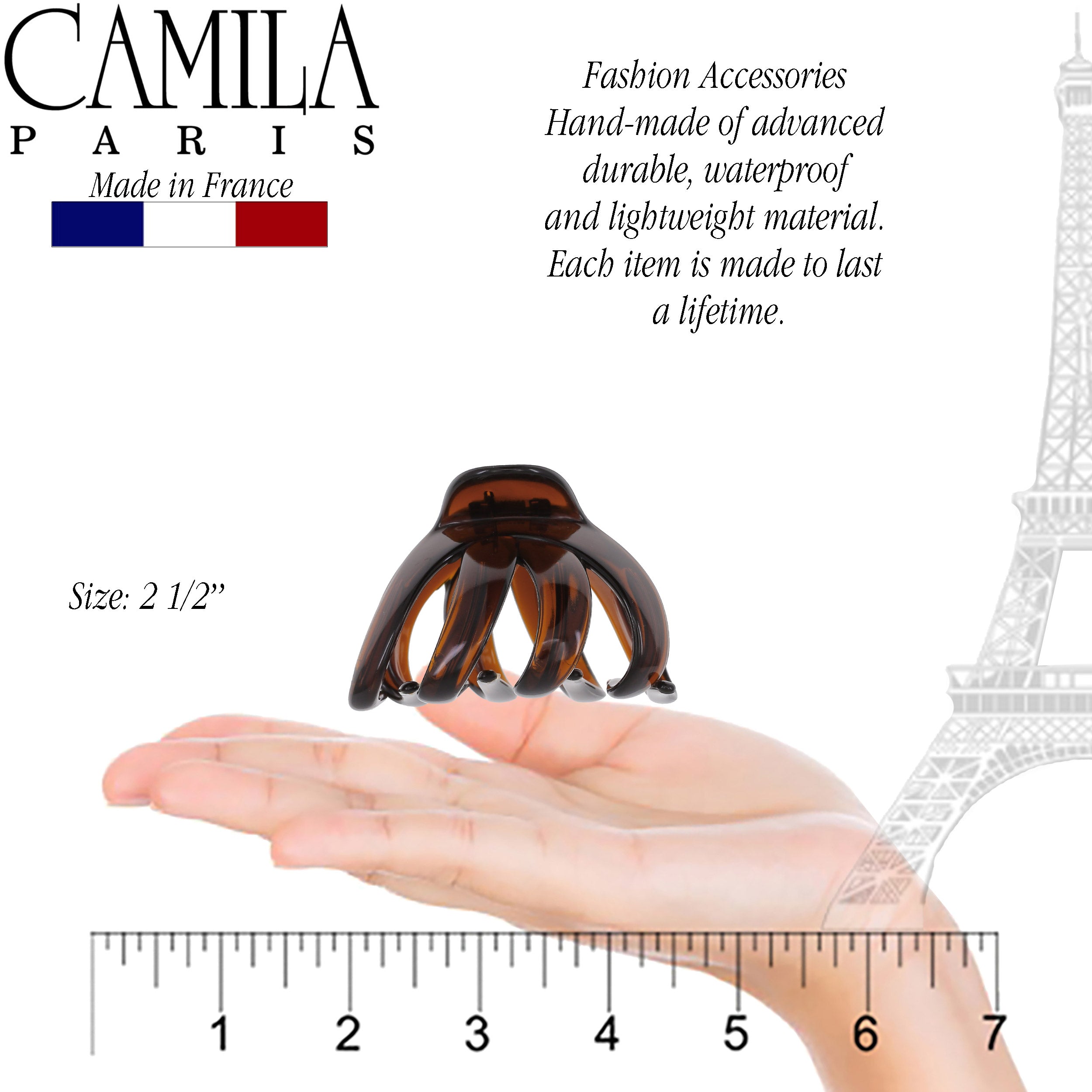 Camila Paris Black French claw clip cellulose acetate