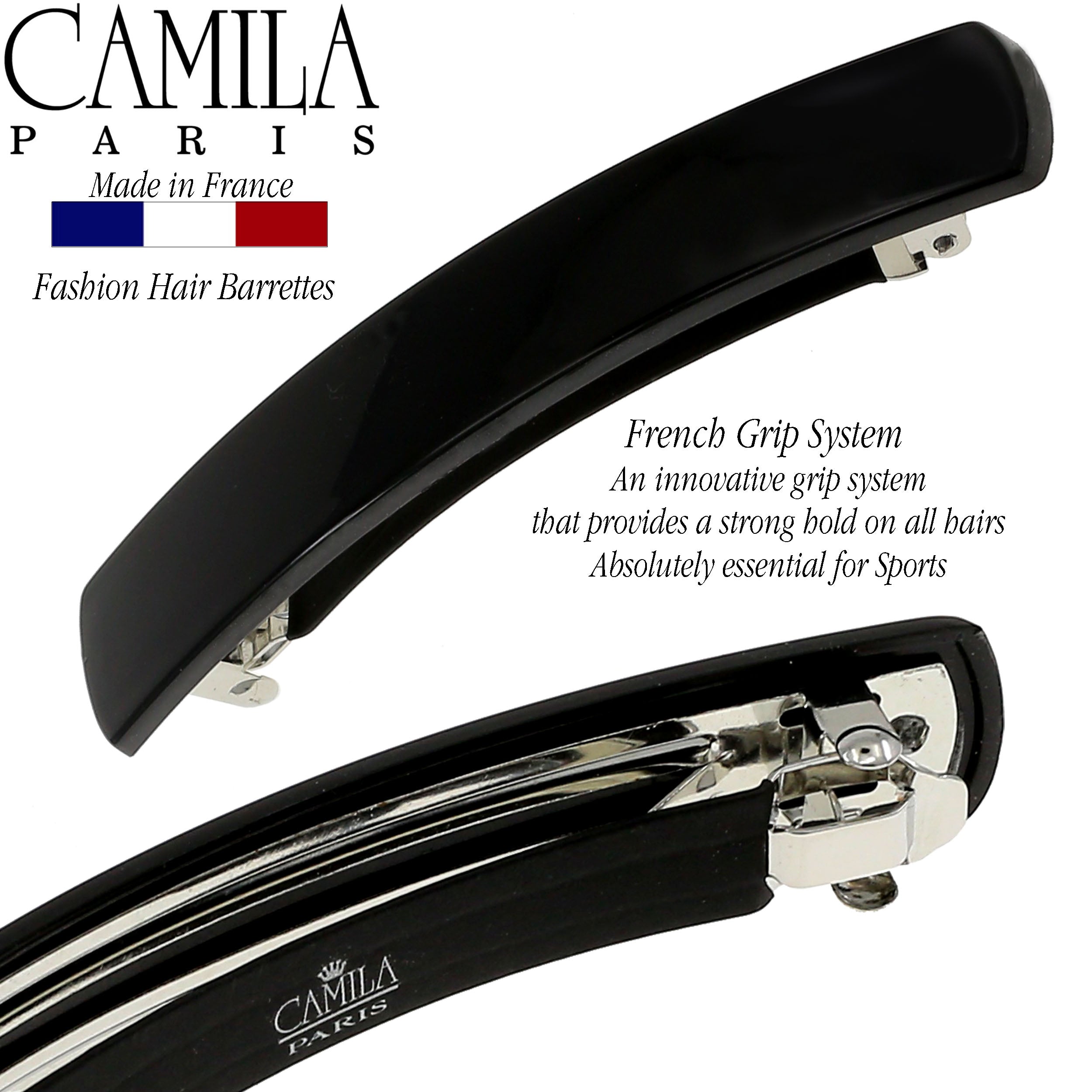 Camila Paris 3.25 Inch Round Edge French barrette cellulose acetate