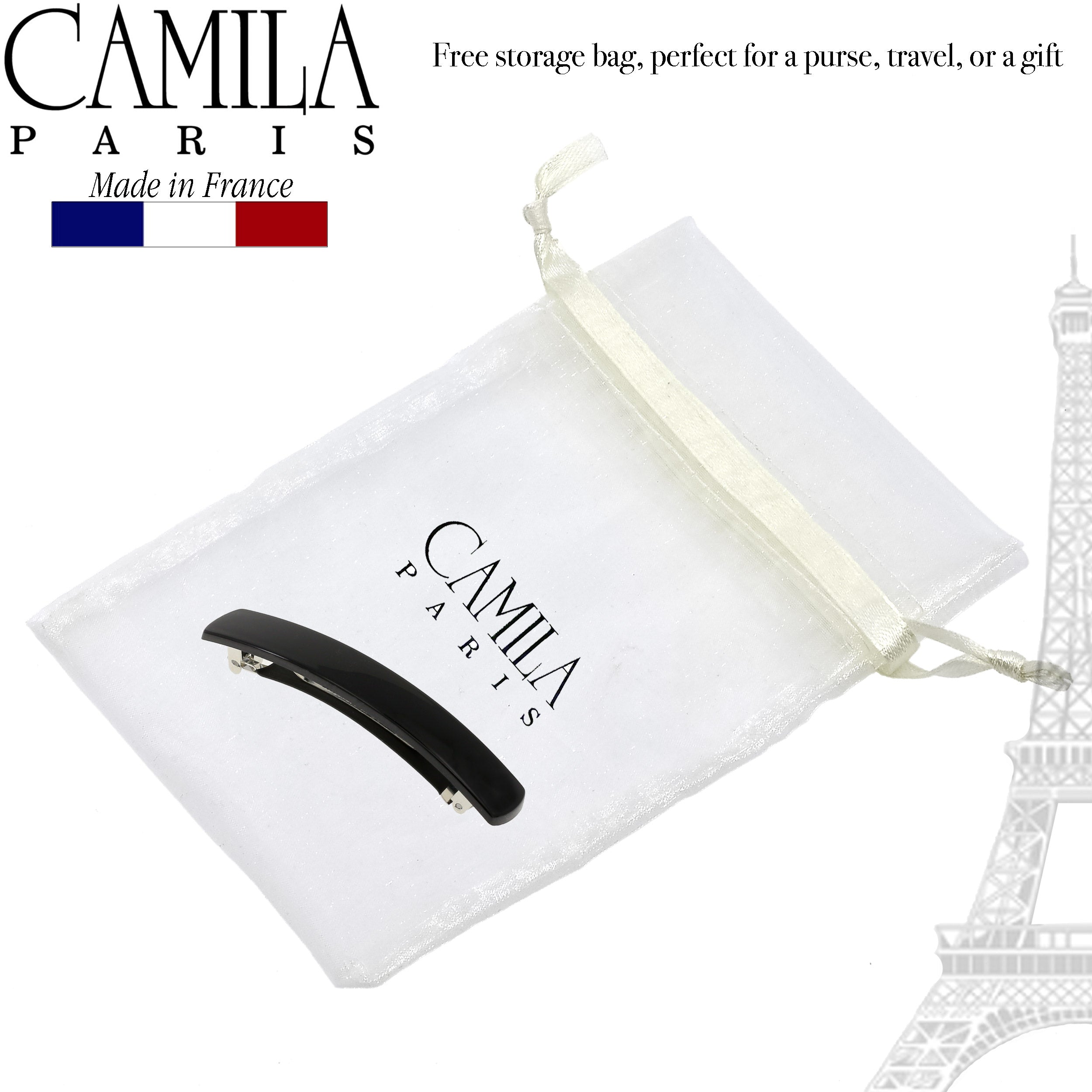 Camila Paris 3.25 Inch Round Edge French barrette cellulose acetate