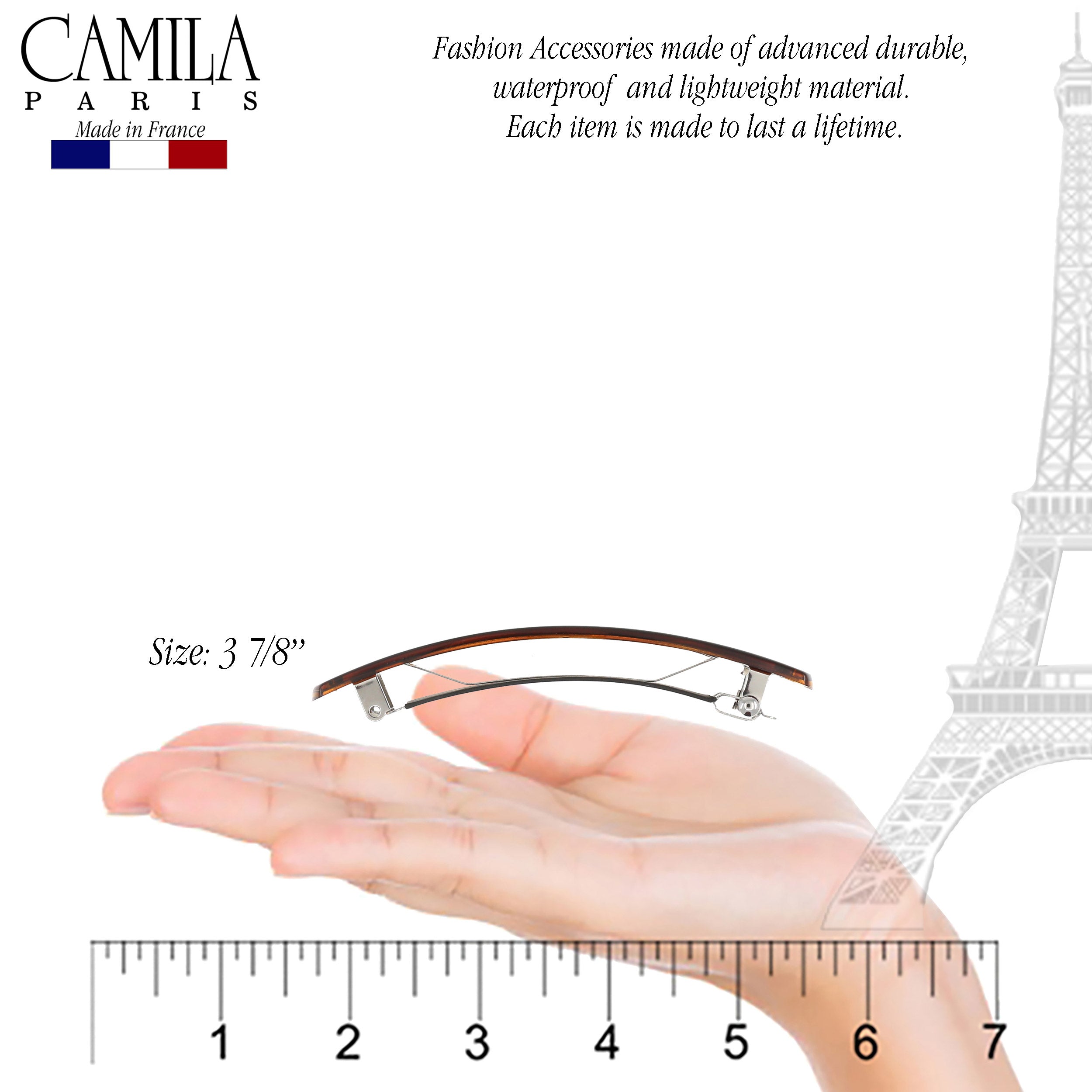 Camila Paris 4 Inch Round Edge French barrette cellulose acetate