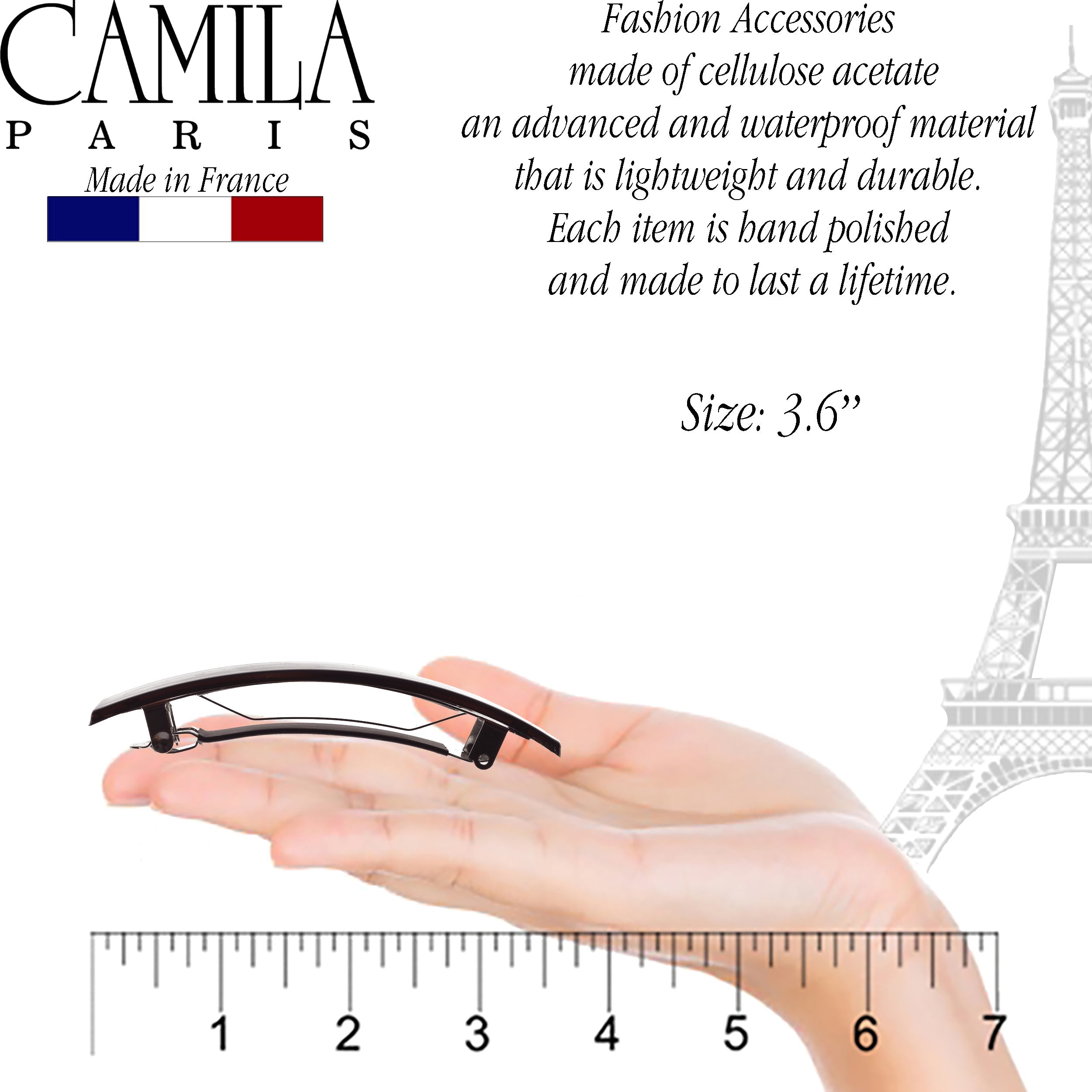 Camila Paris 3.5" French barrette cellulose acetate