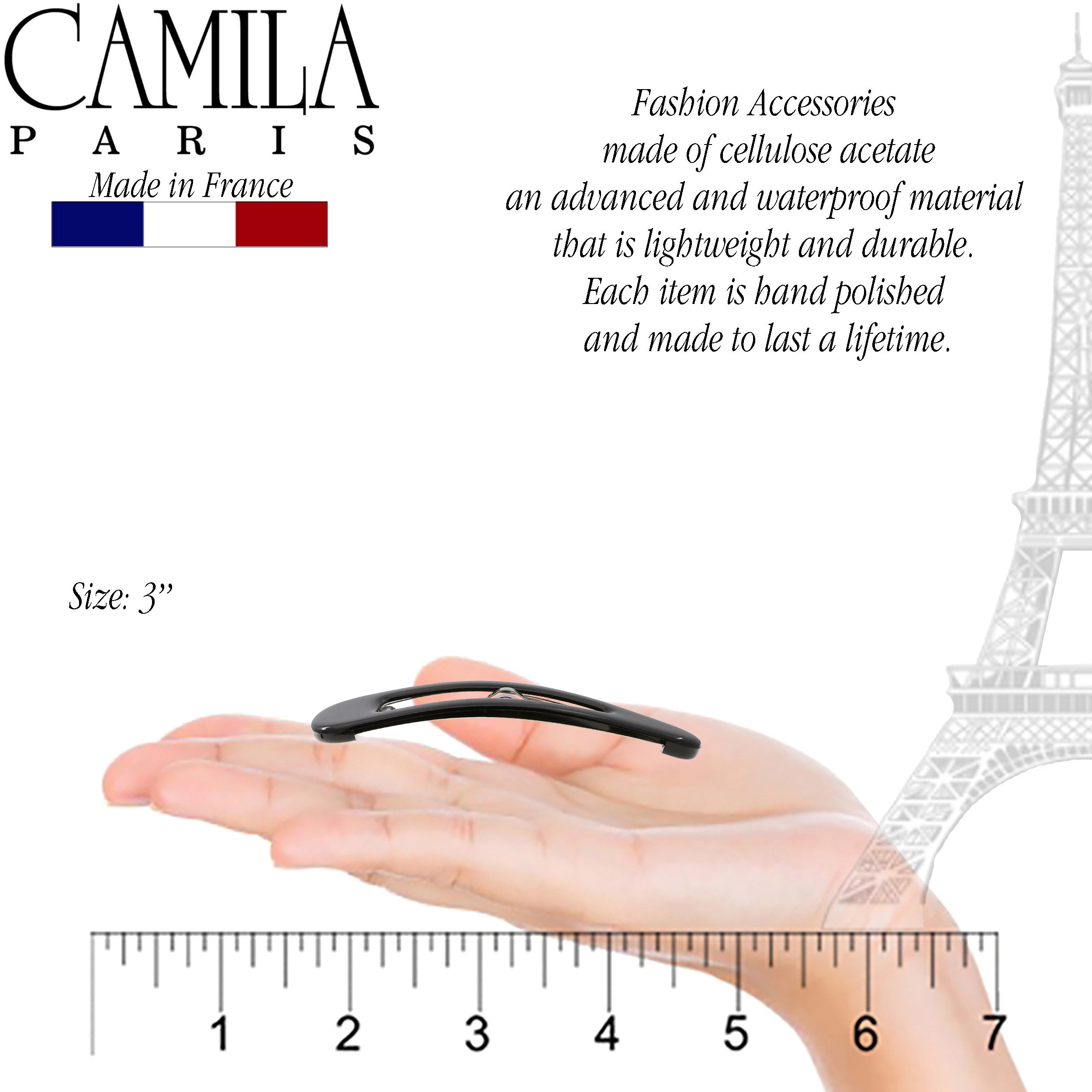 Camila Paris French barrette cellulose acetate