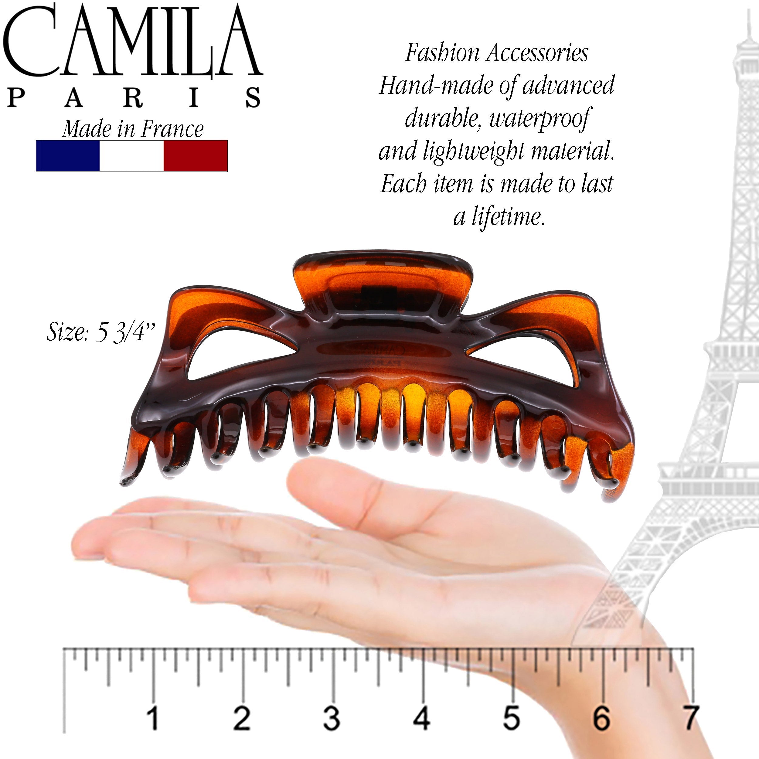 Camila Paris Elizabeth French hair clip cellulose acetate