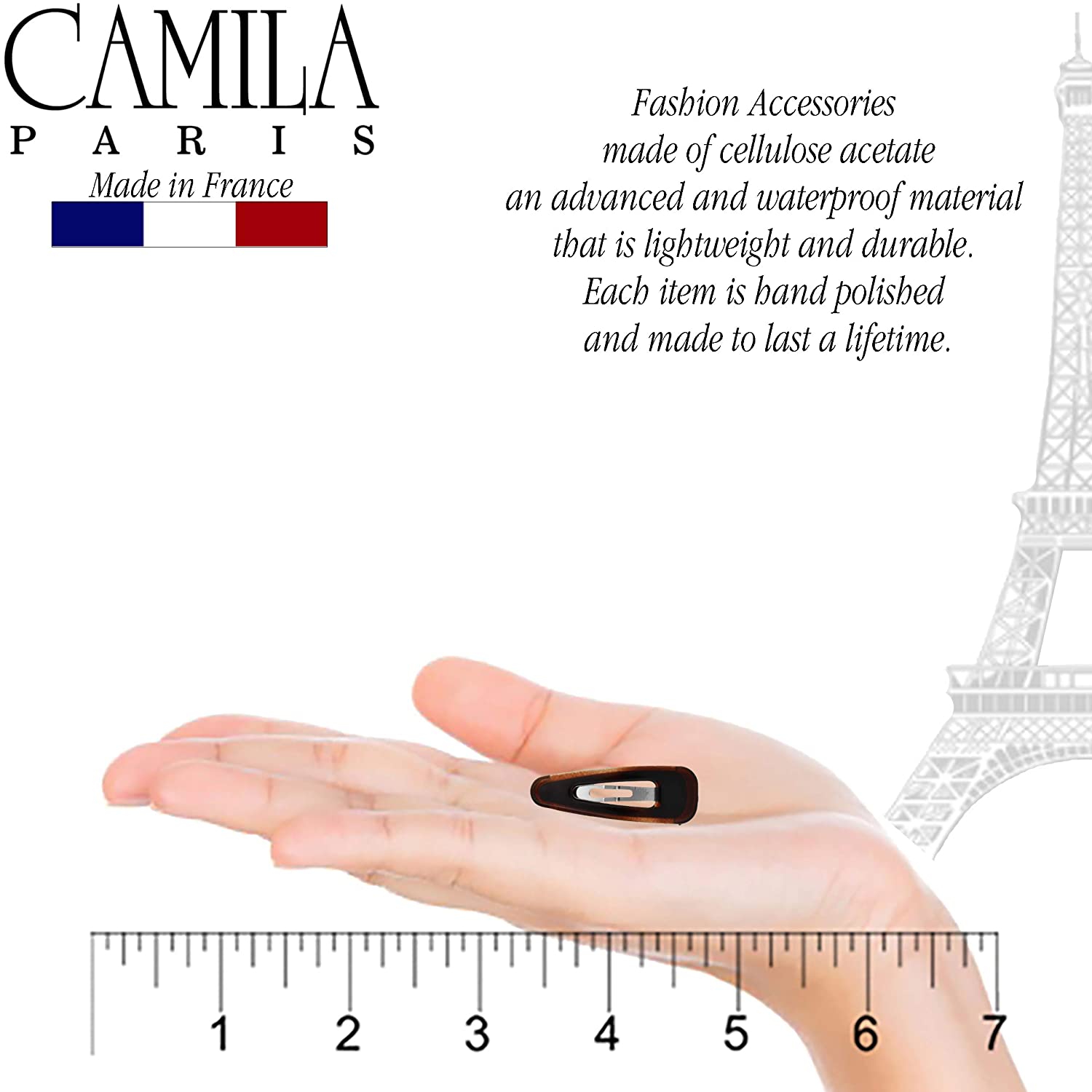 Camila Paris 1.25 Inch French barrette cellulose acetate