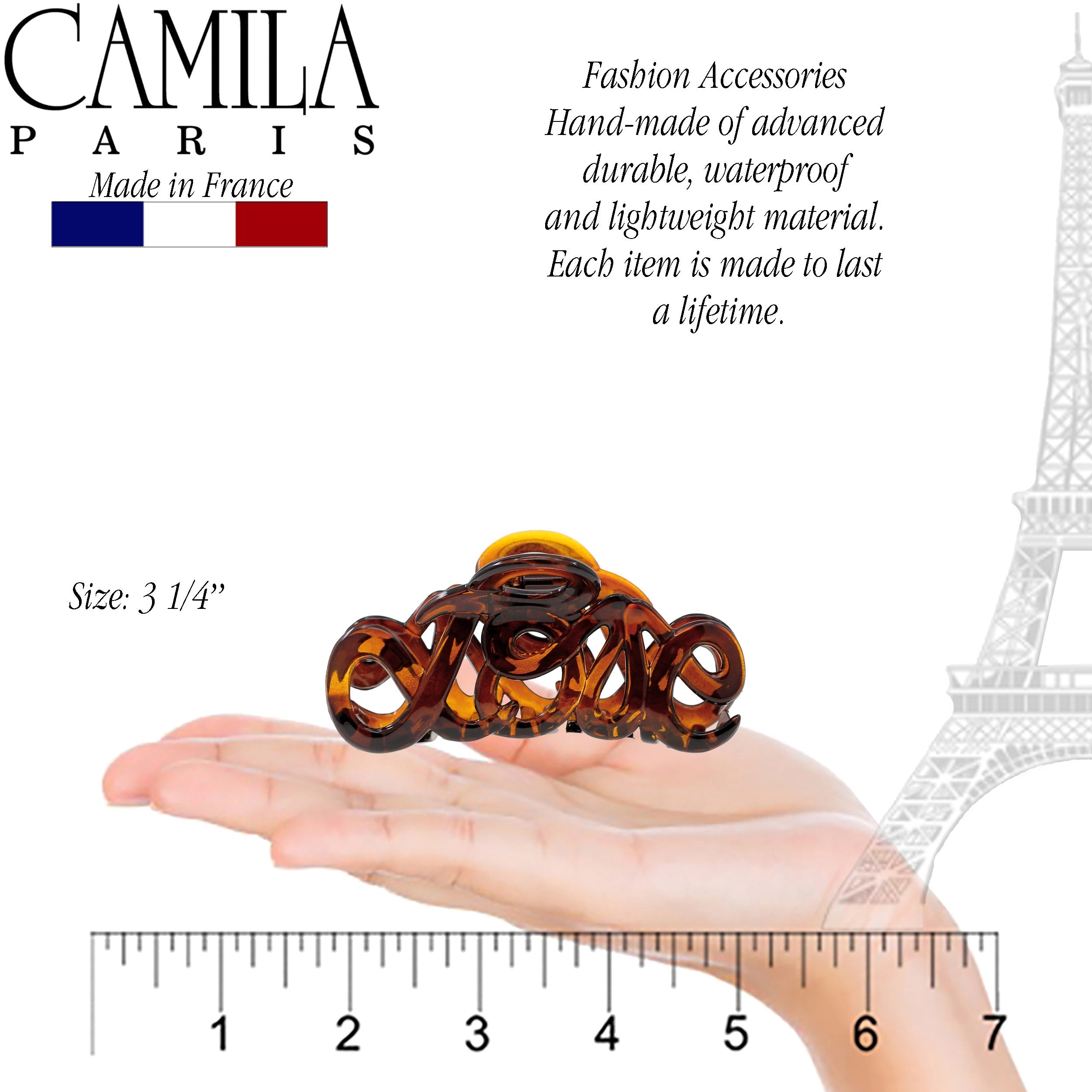 Camila Paris 2 Inch Love French hair clip cellulose acetate
