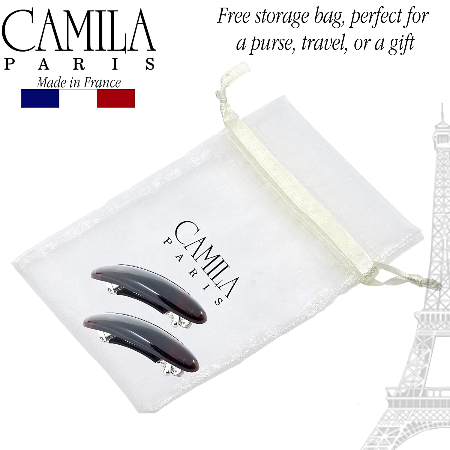 Camila Paris Brown French barrette cellulose acetate