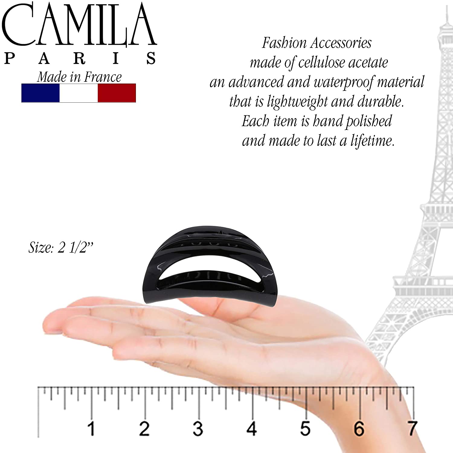 Camila Paris French hair clip cellulose acetate