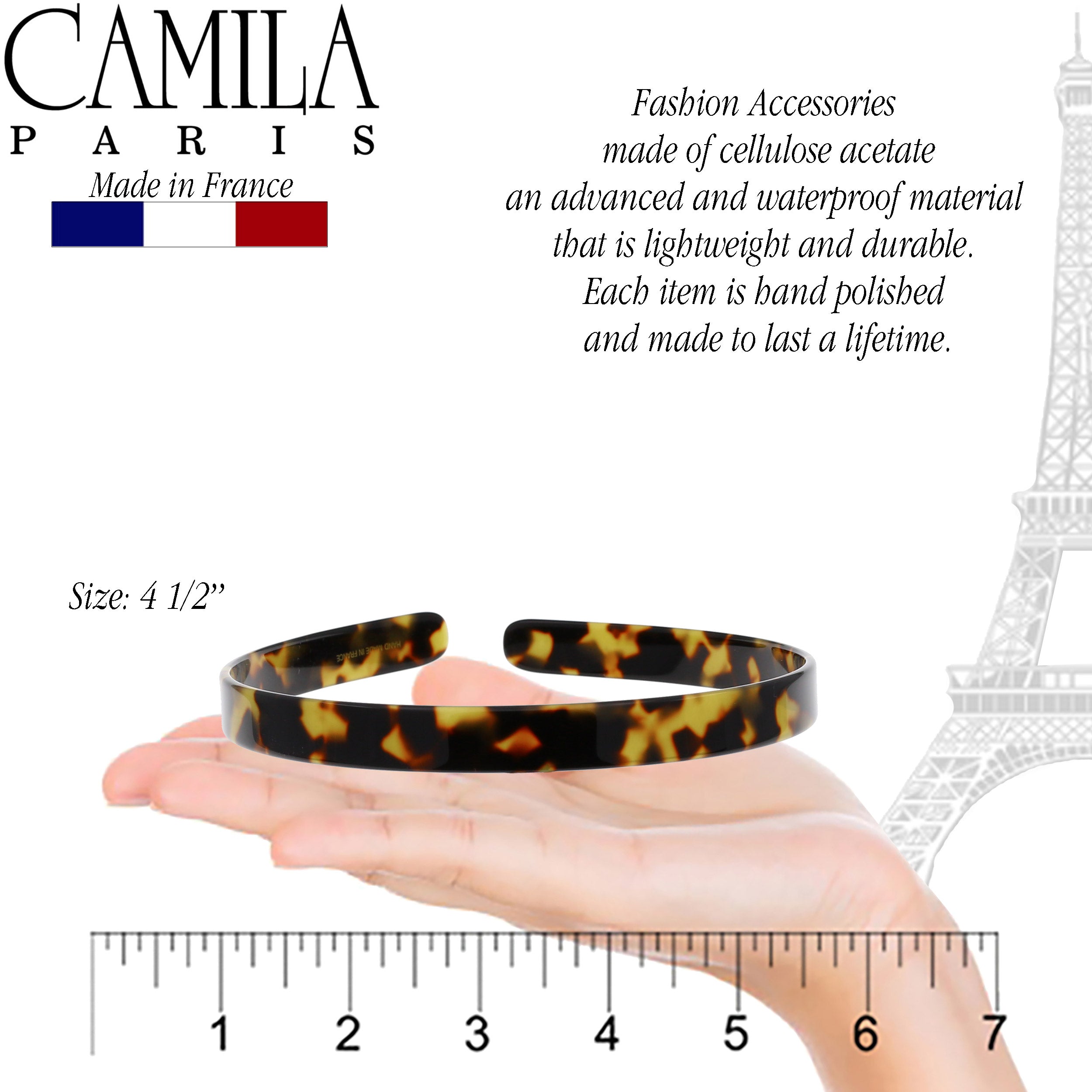 Camila Paris 0.5 inch Classic Flat French headband cellulose acetate