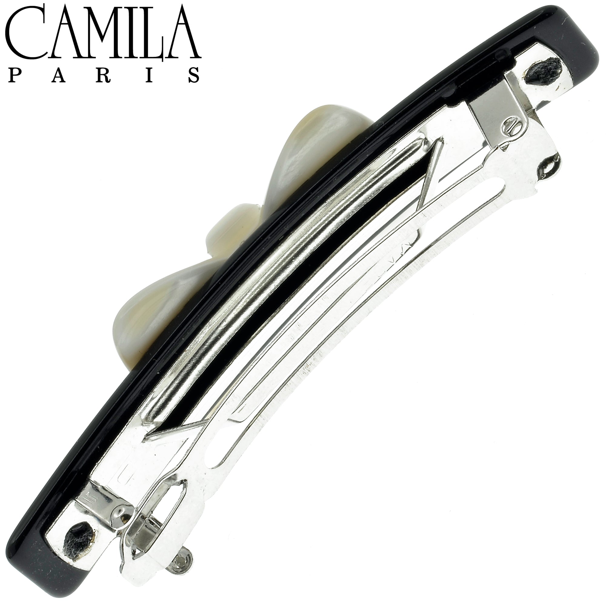 Camila Paris Gray/Black French barrette cellulose acetate handmade