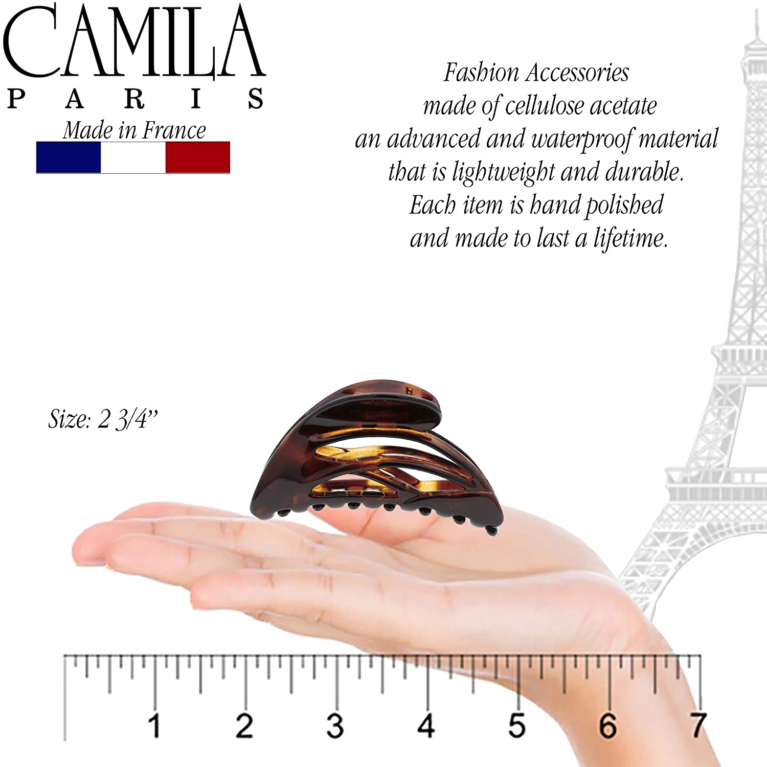 Camila Paris French hair clip cellulose acetate
