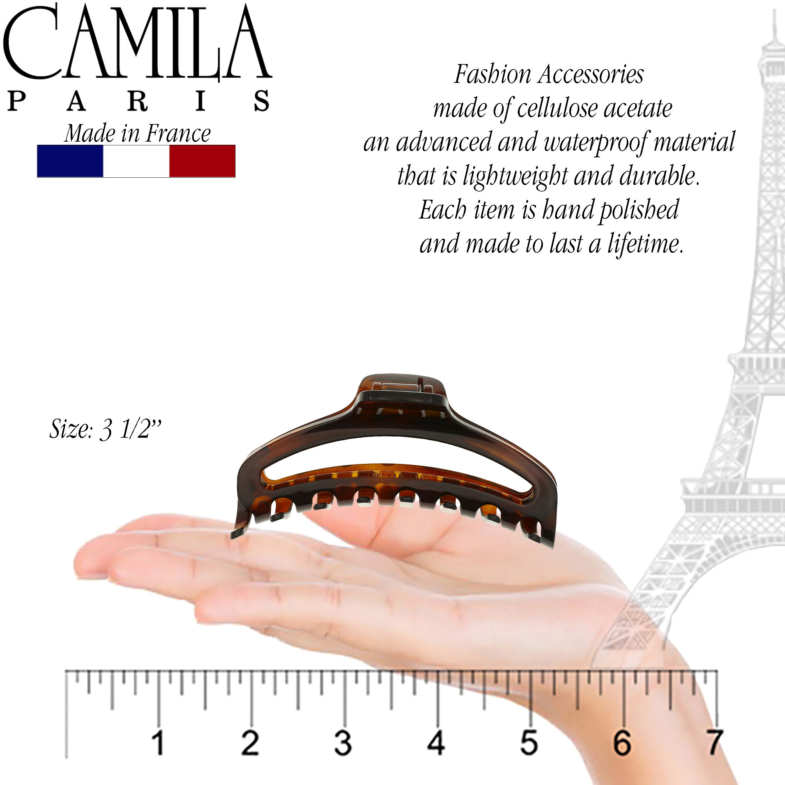 Camila Paris 3.5 Inch French hair clip cellulose acetate