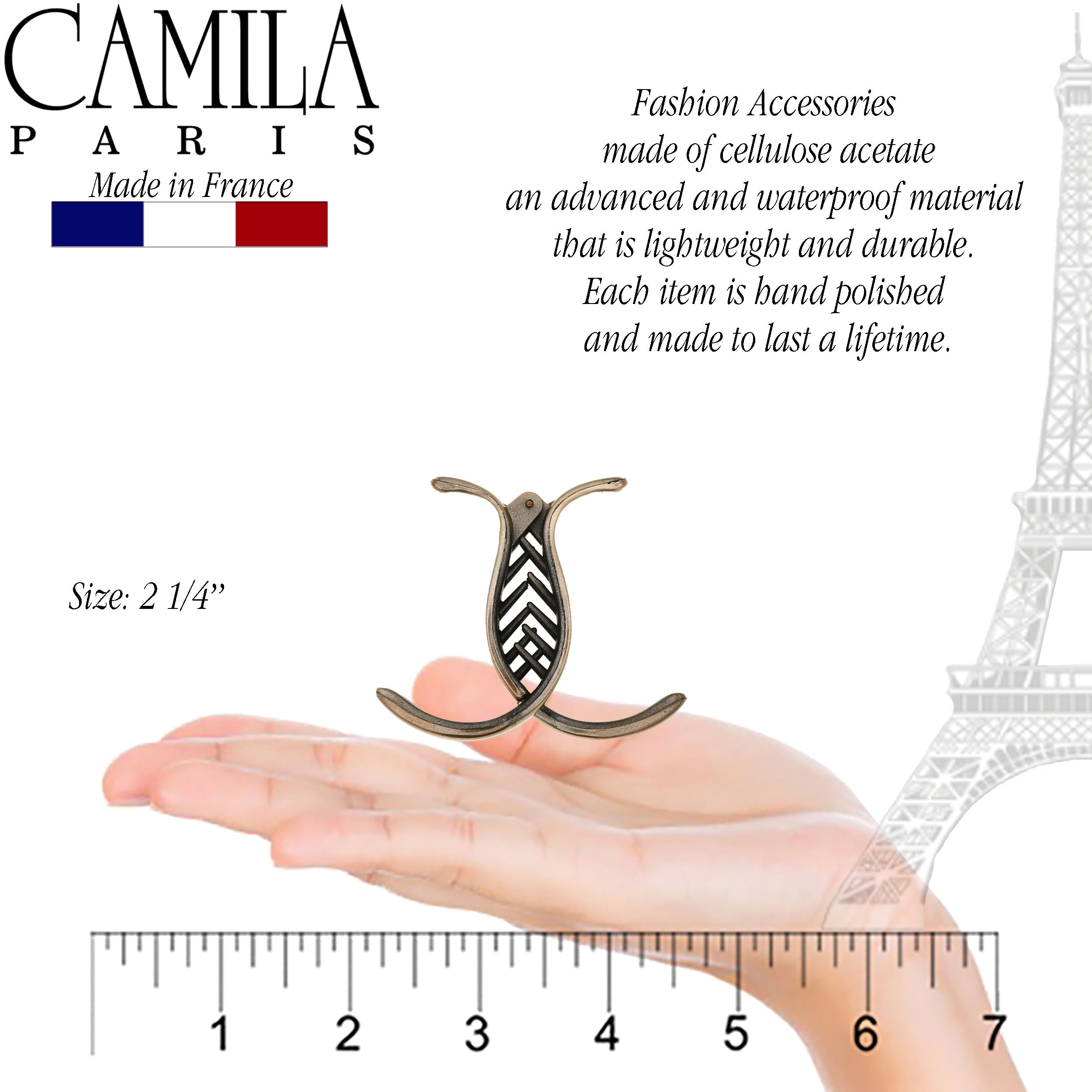 Camila Paris Lily French hair clip cellulose acetate