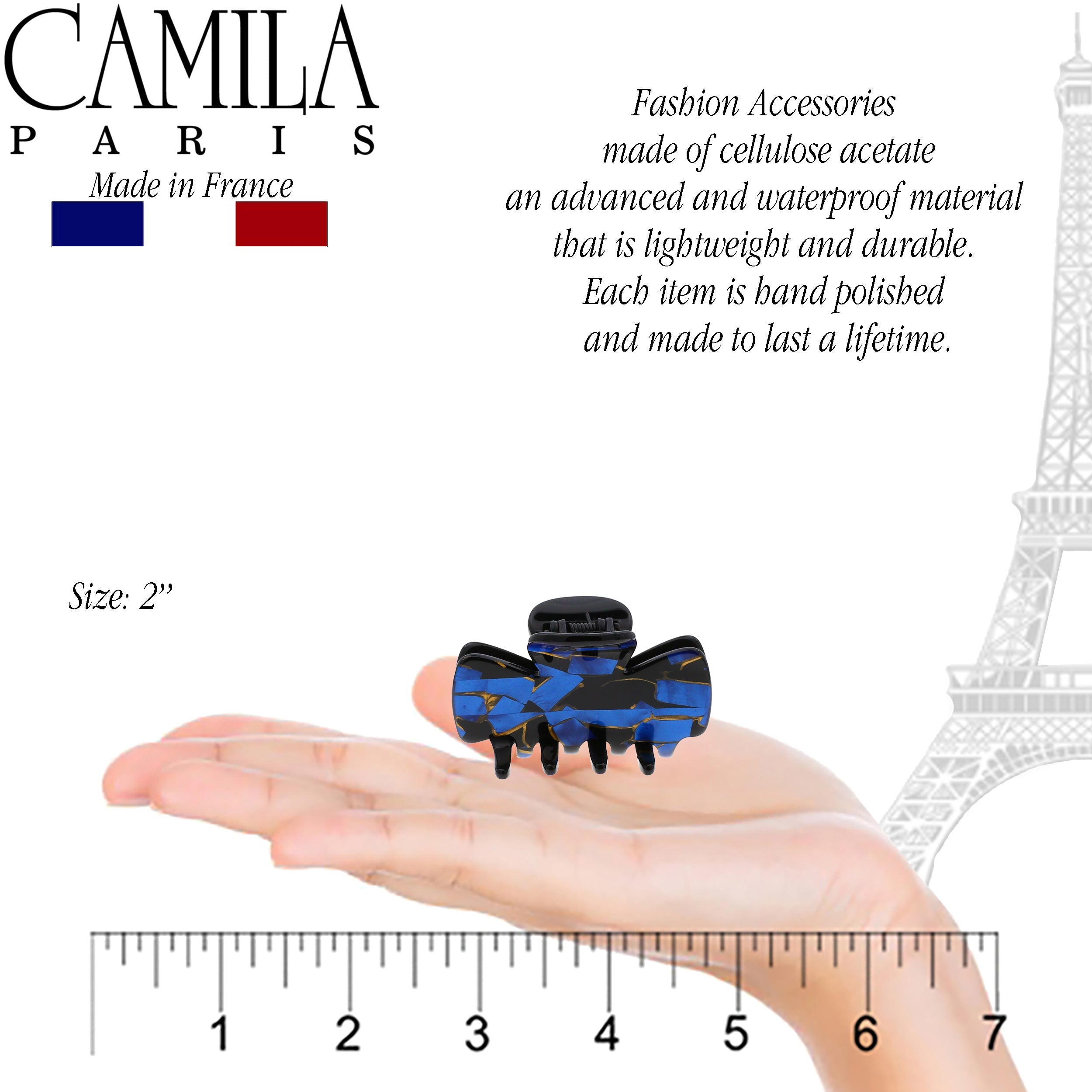 Camila Paris 3.25 Inch French hair clip cellulose acetate handmade