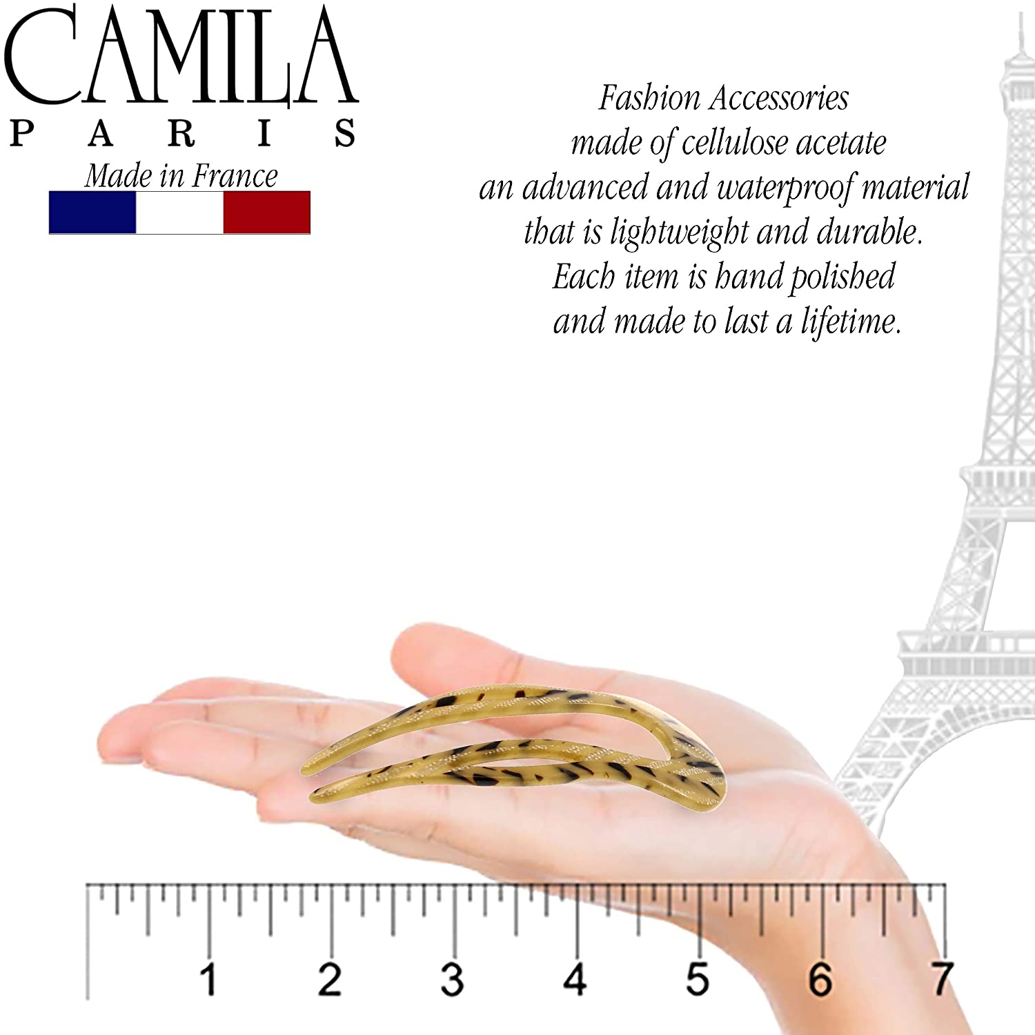 Camila Paris Victory Beige French hair stick cellulose acetate