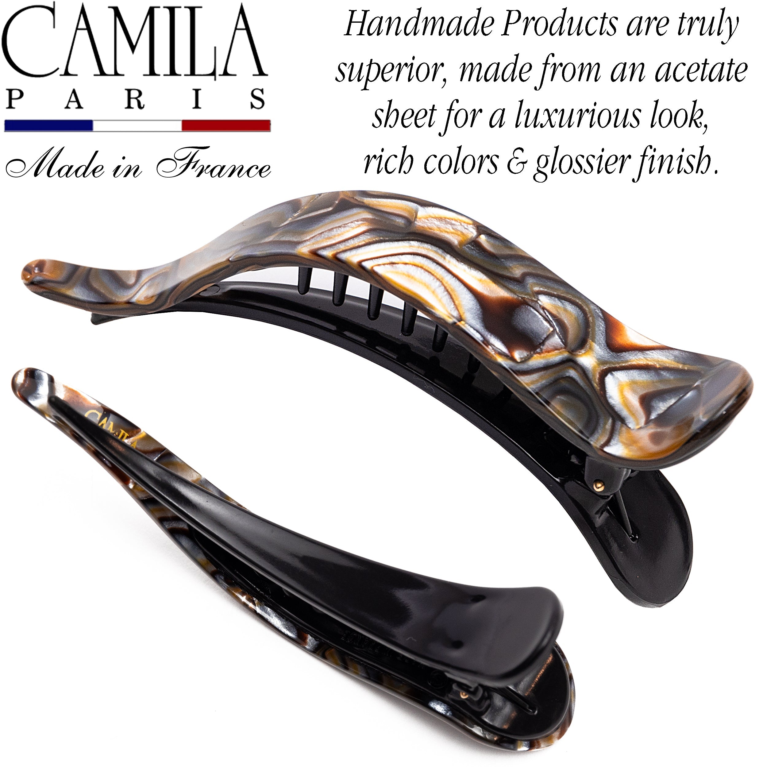 Camila Paris French claw clip cellulose acetate handmade