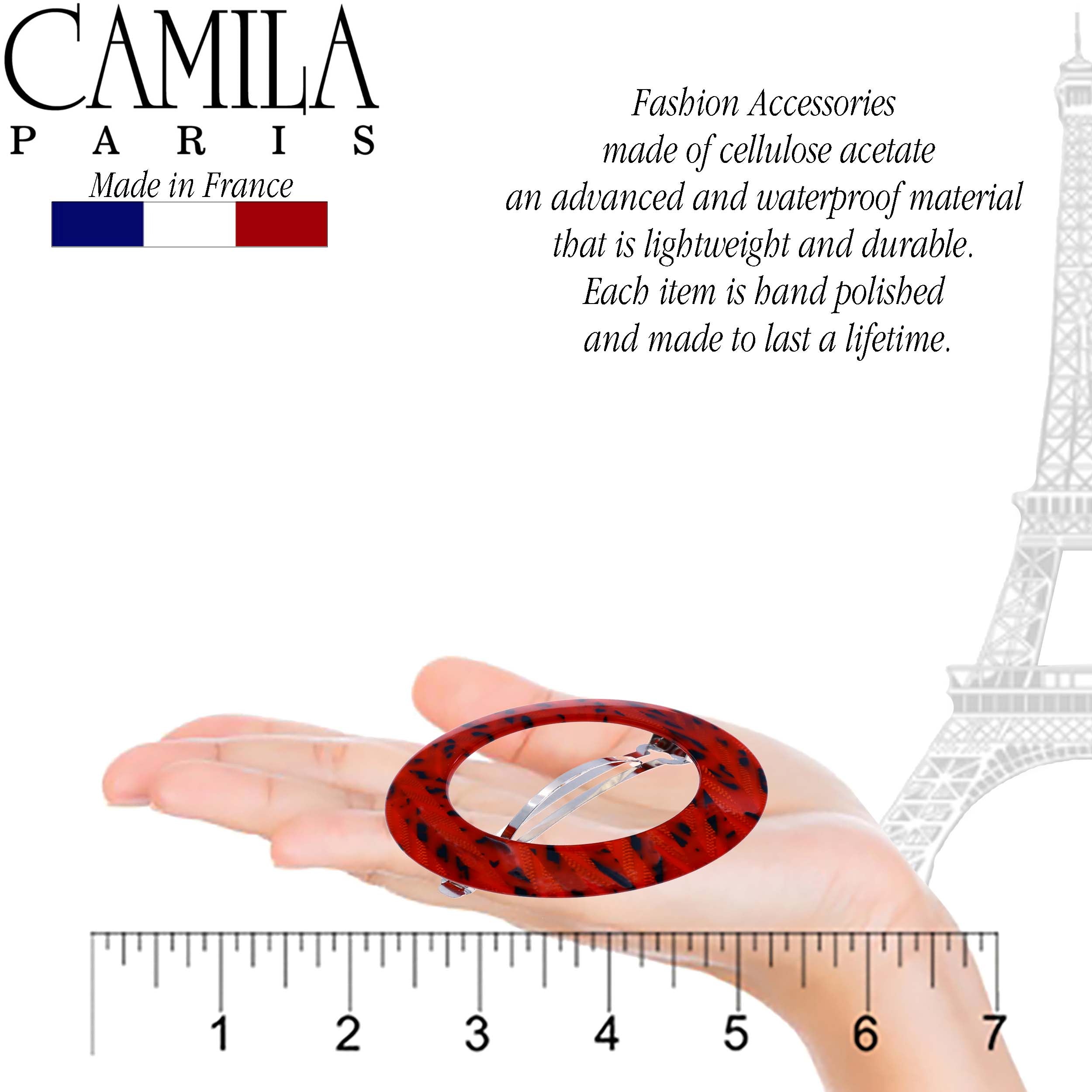 Camila Paris Blue French barrette cellulose acetate handmade