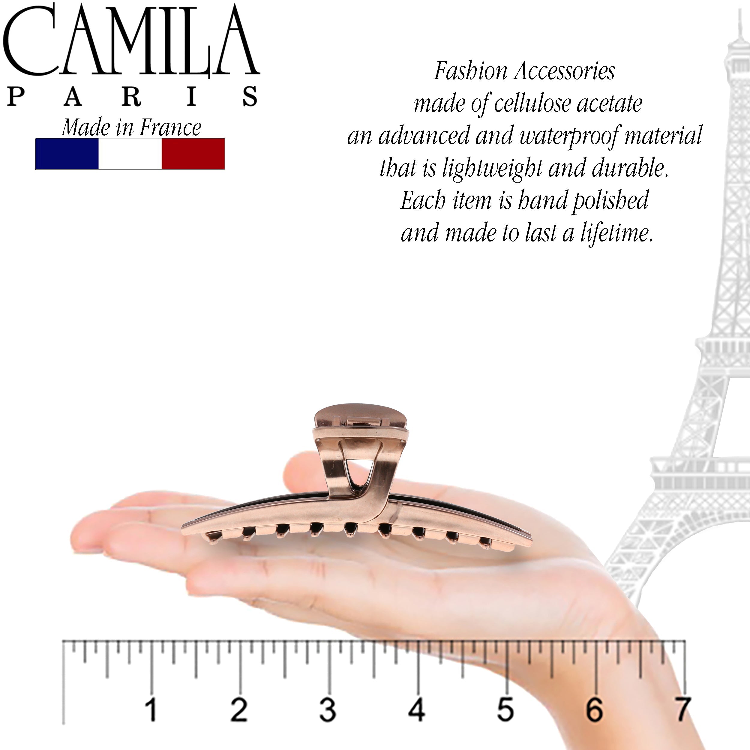 Camila Paris 3.25 Inch French hair clip cellulose acetate