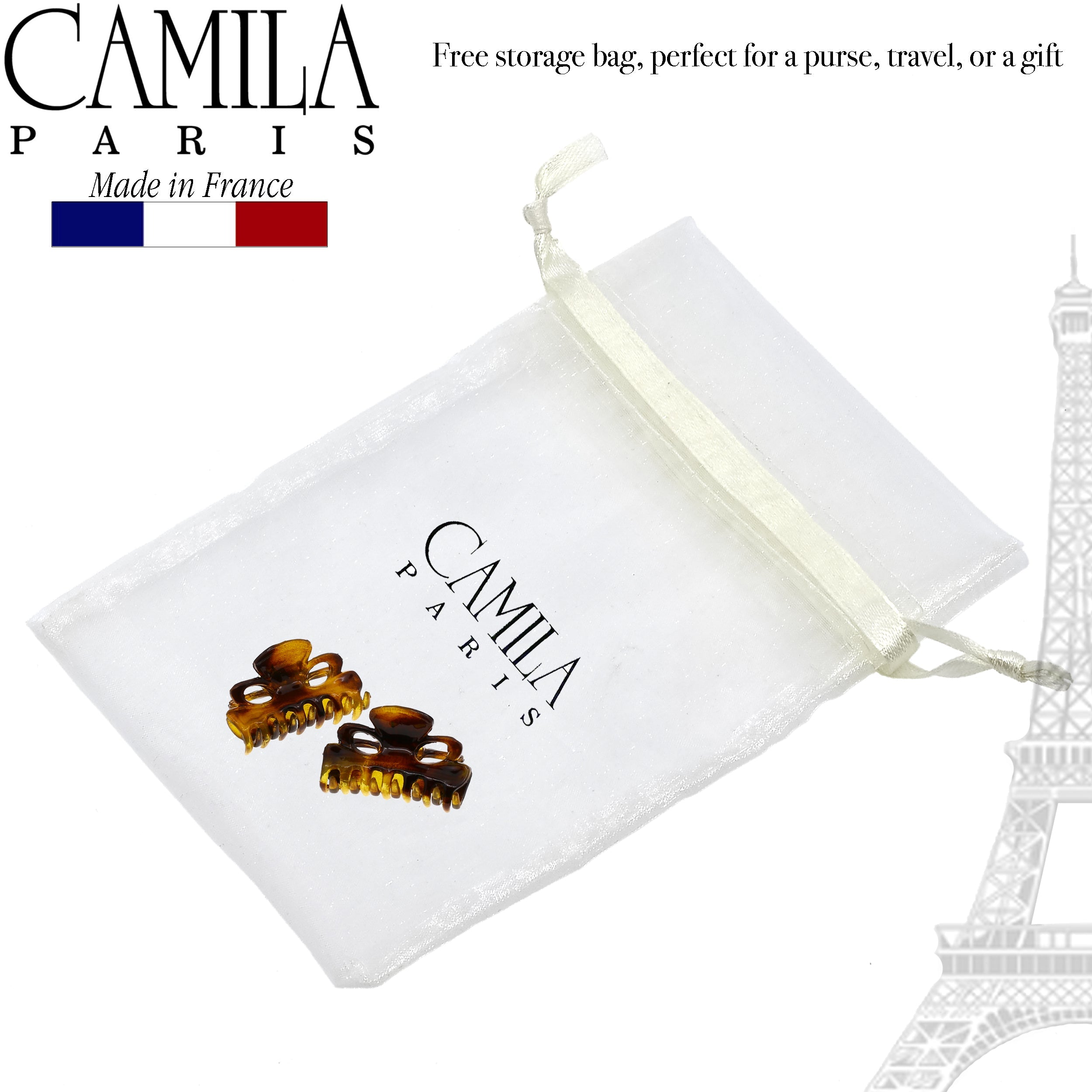 Camila Paris Gold Elizabeth French hair clip cellulose acetate