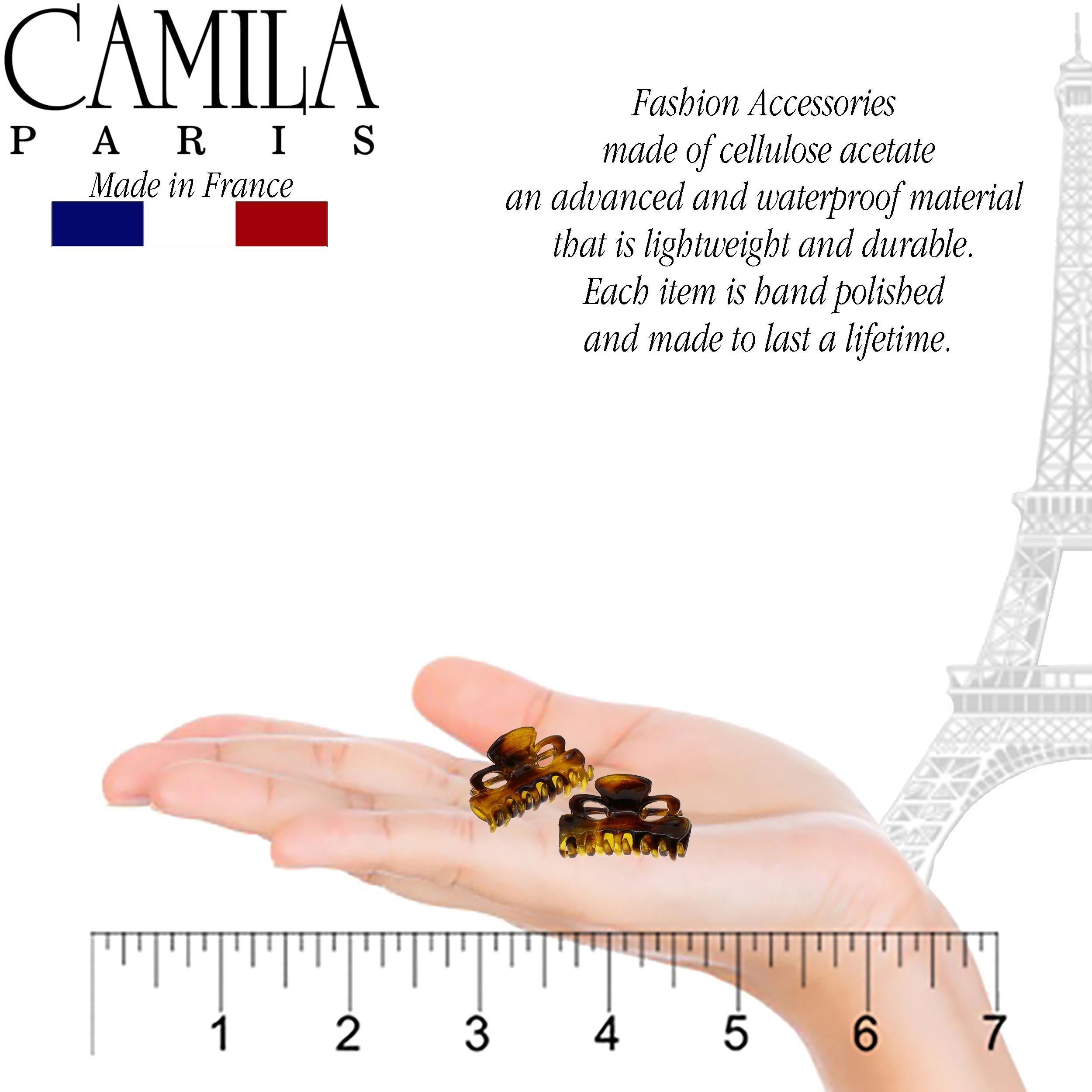 Camila Paris Tortoiseshell Elizabeth French hair clip cellulose acetate