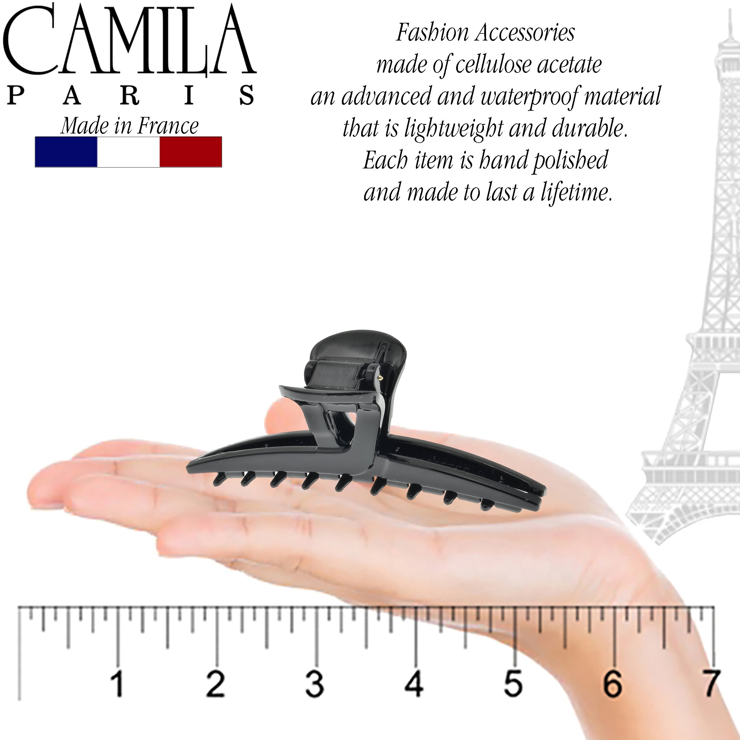 Camila Paris 4 Inch French hair clip cellulose acetate
