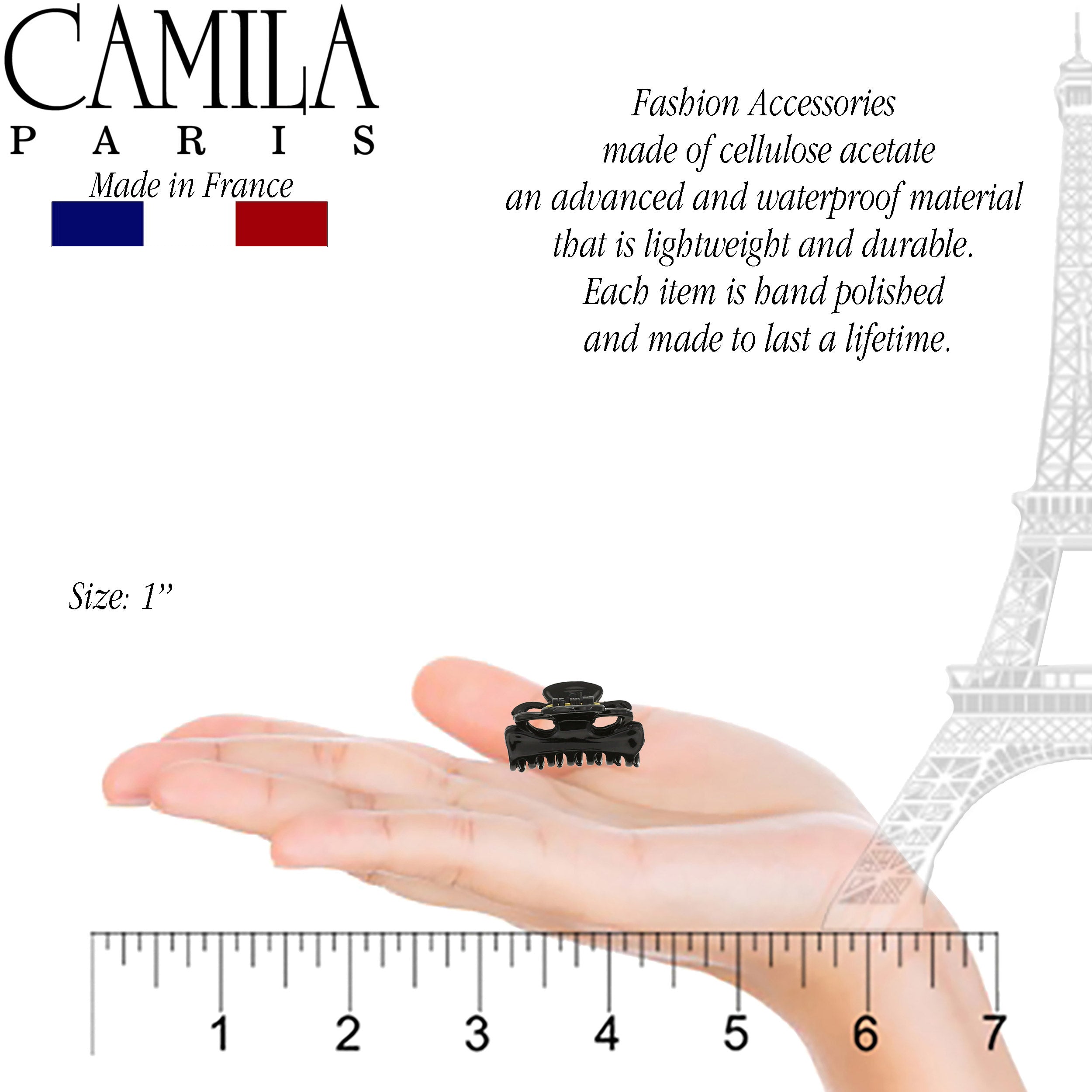 Camila Paris Elizabeth French hair clip cellulose acetate