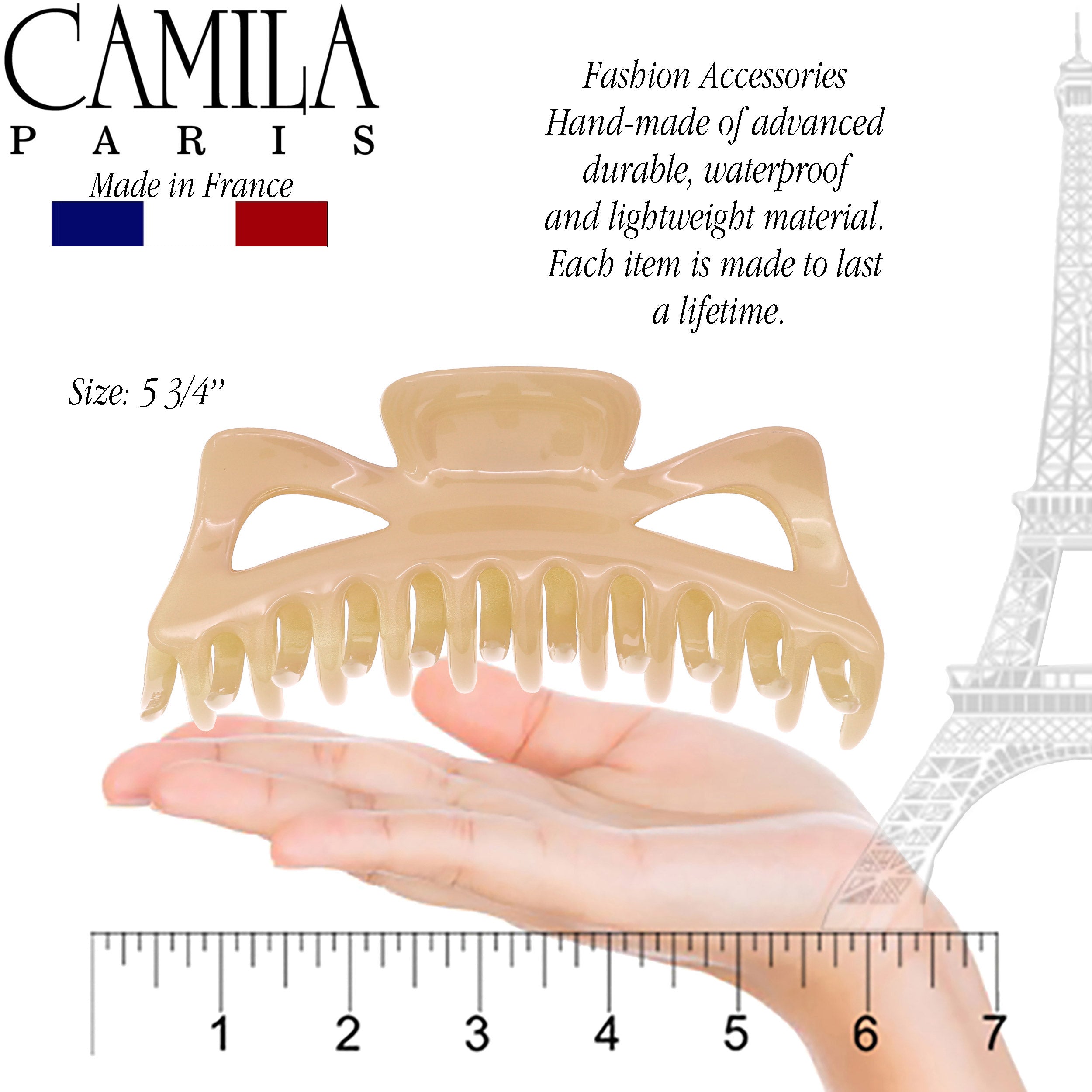 Camila Paris Elizabeth French hair clip cellulose acetate
