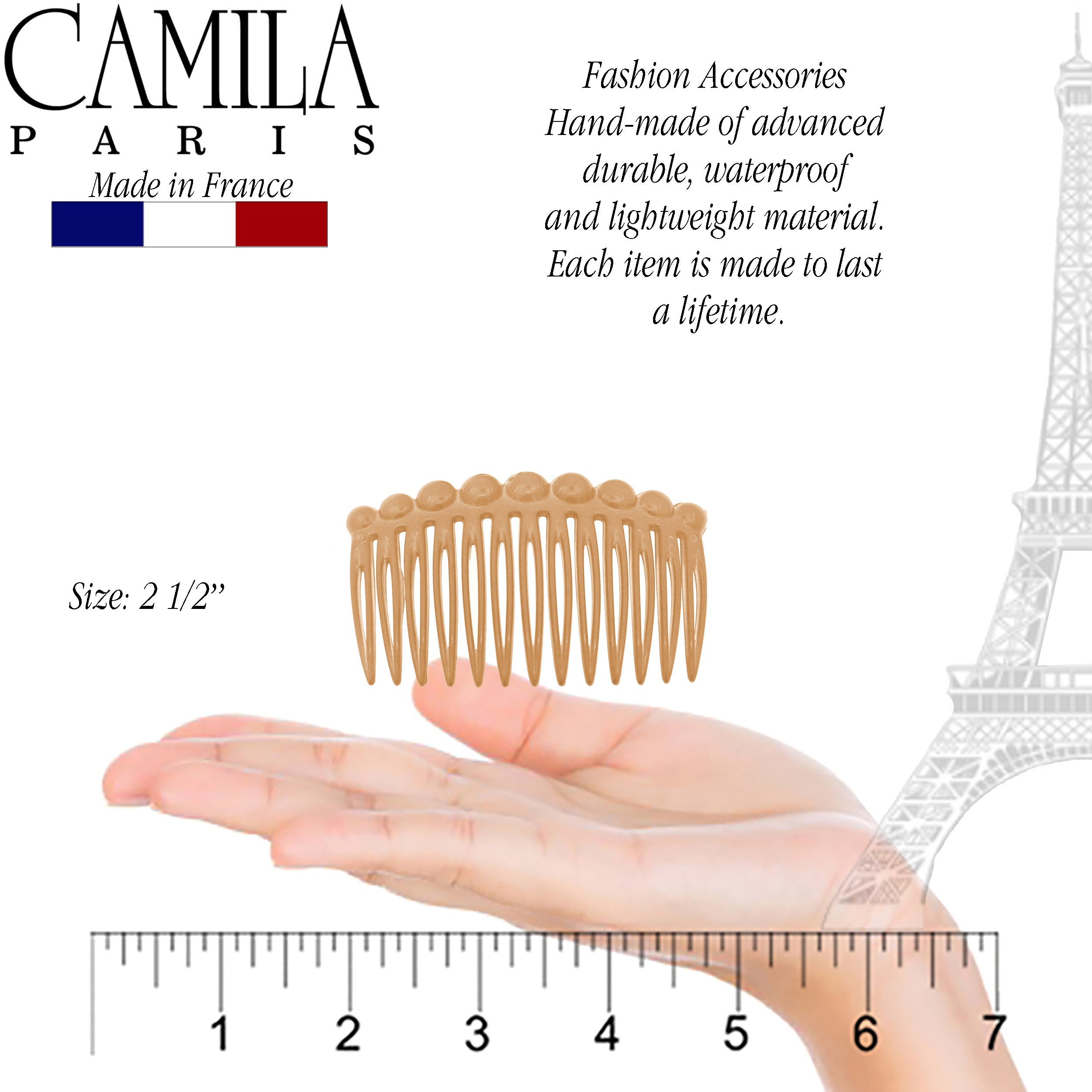 Camila Paris Detangling French side comb cellulose acetate