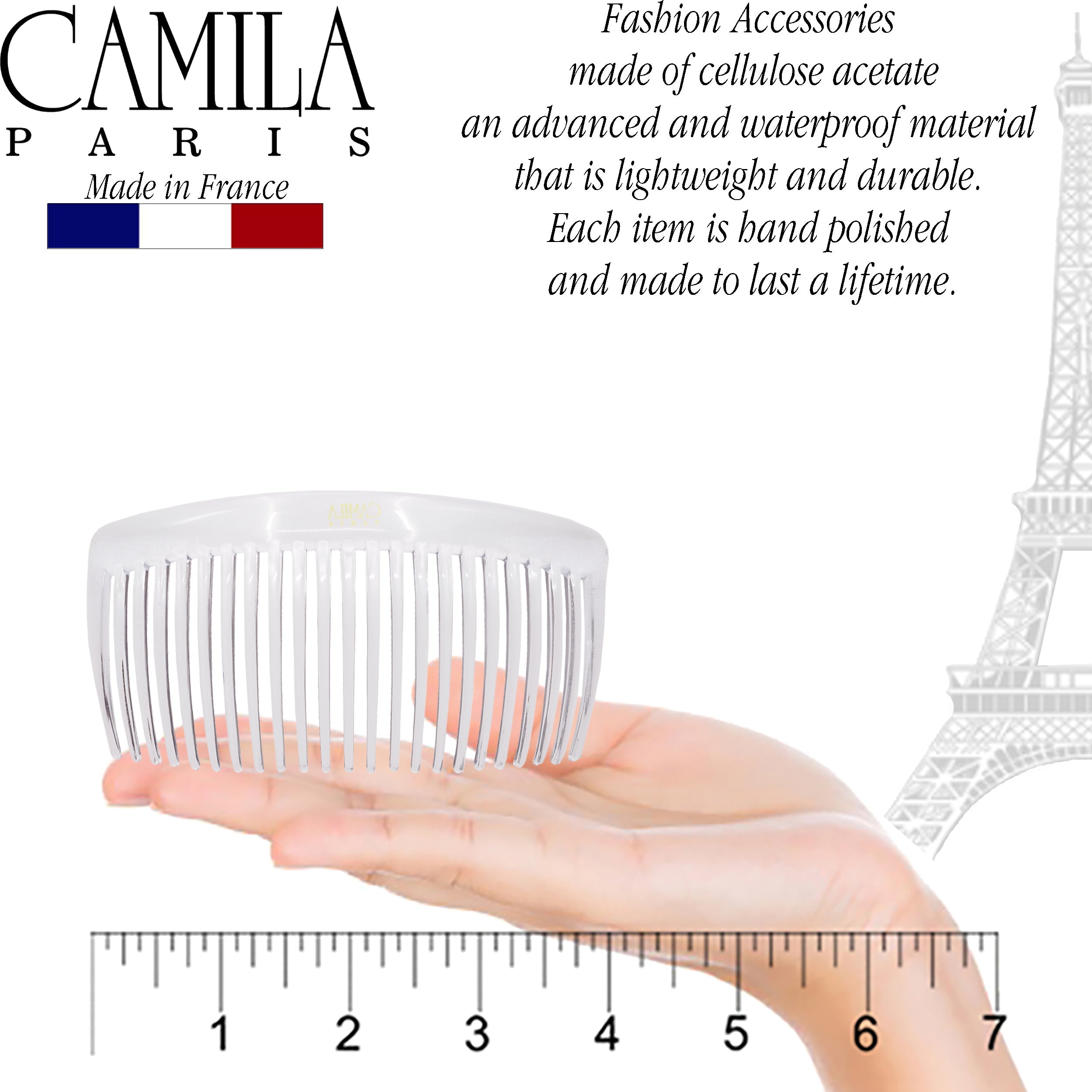 Camila Paris Detangling French side comb cellulose acetate