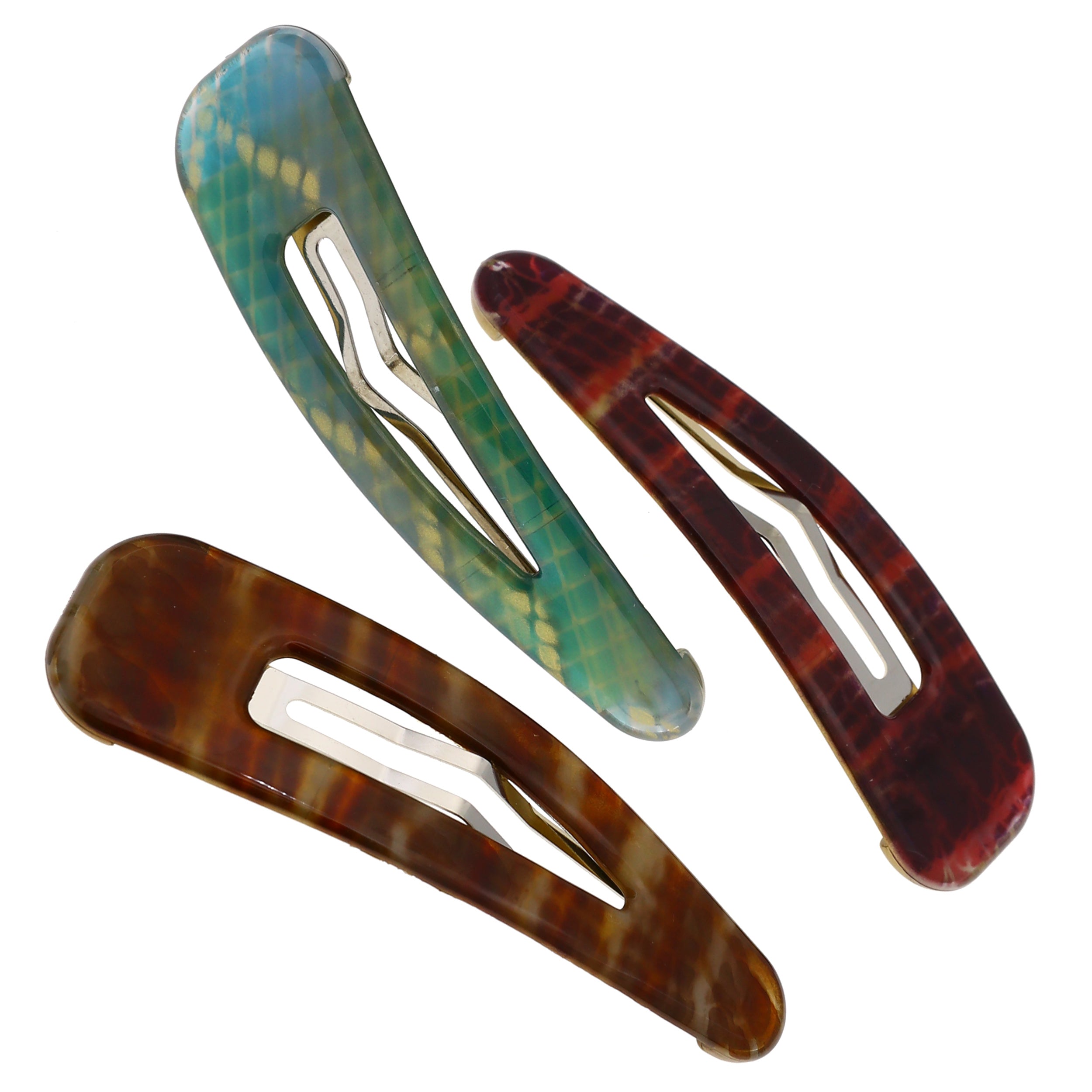 Camila Paris Snake 3 inch French barrette cellulose acetate