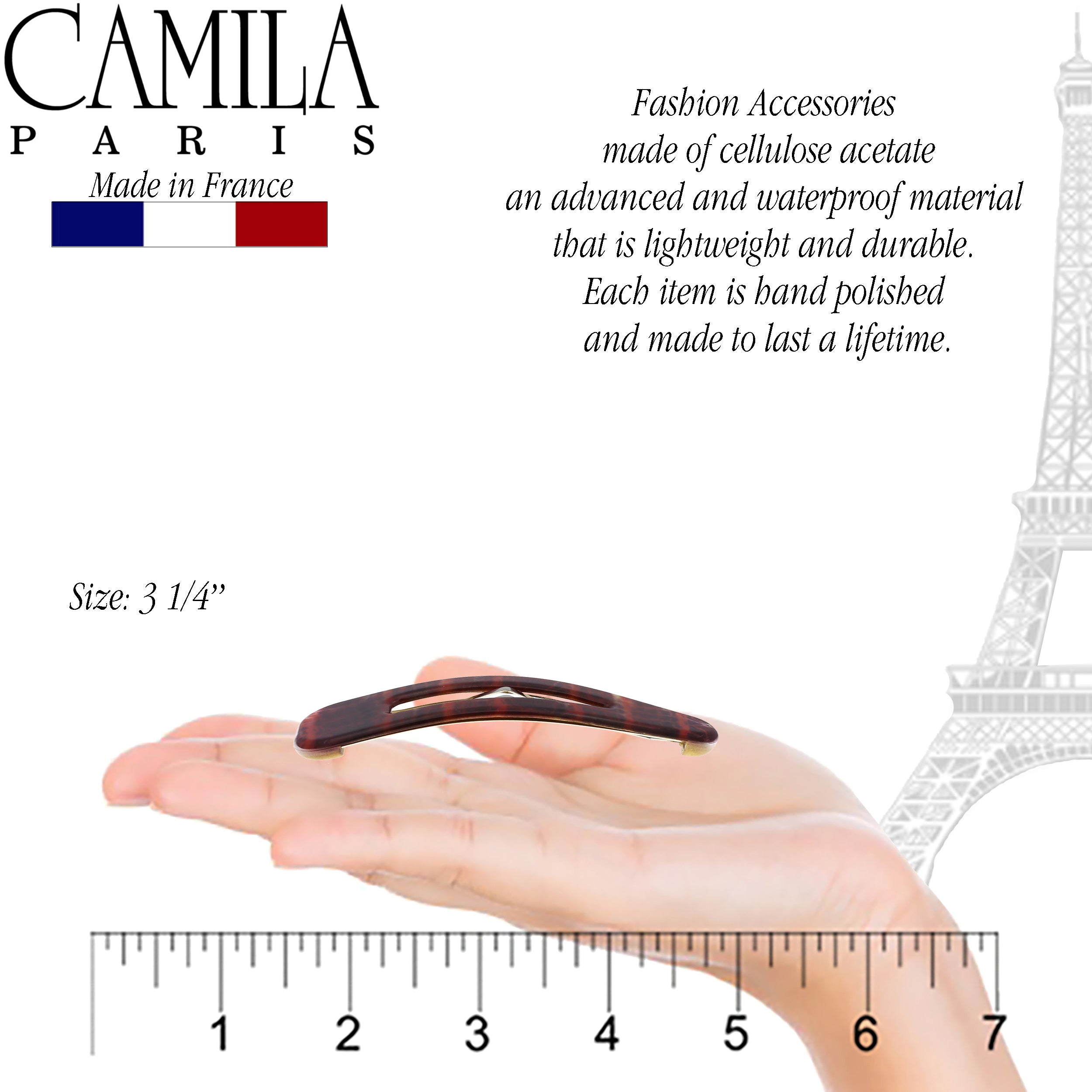 Camila Paris Rose French barrette cellulose acetate