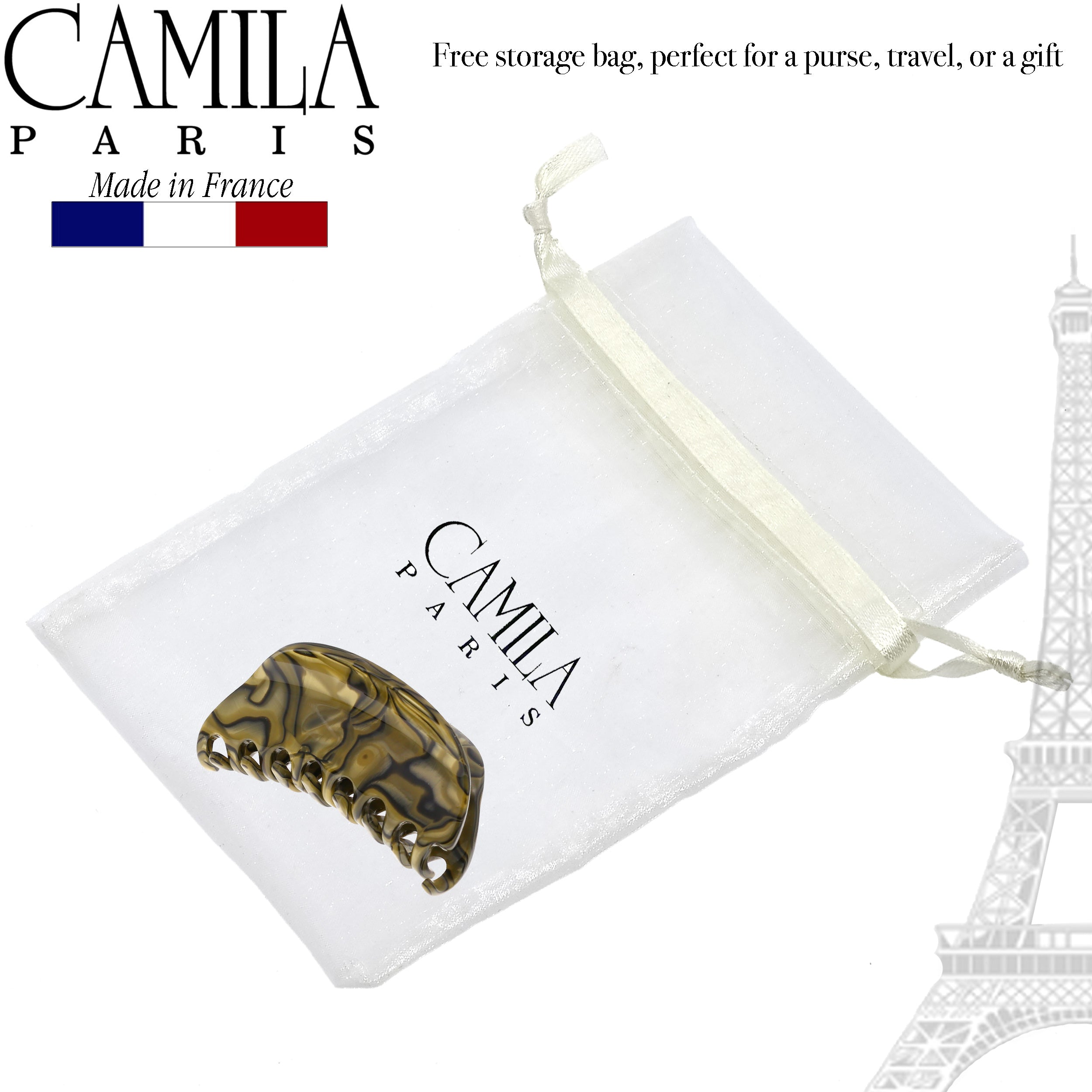 Camila Paris Spring Covered French hair clip cellulose acetate handmade
