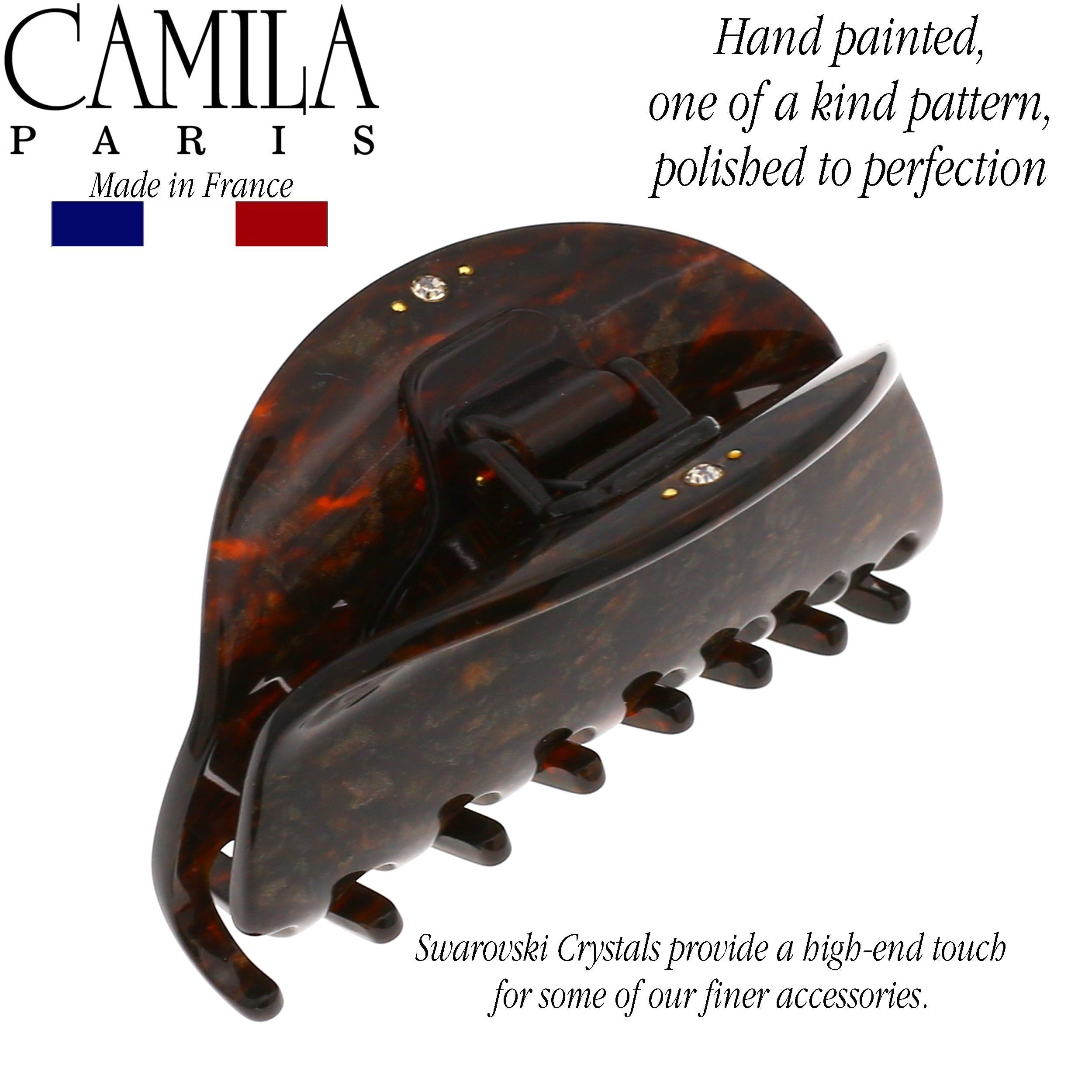 Camila Paris Spring Covered French hair clip cellulose acetate handmade