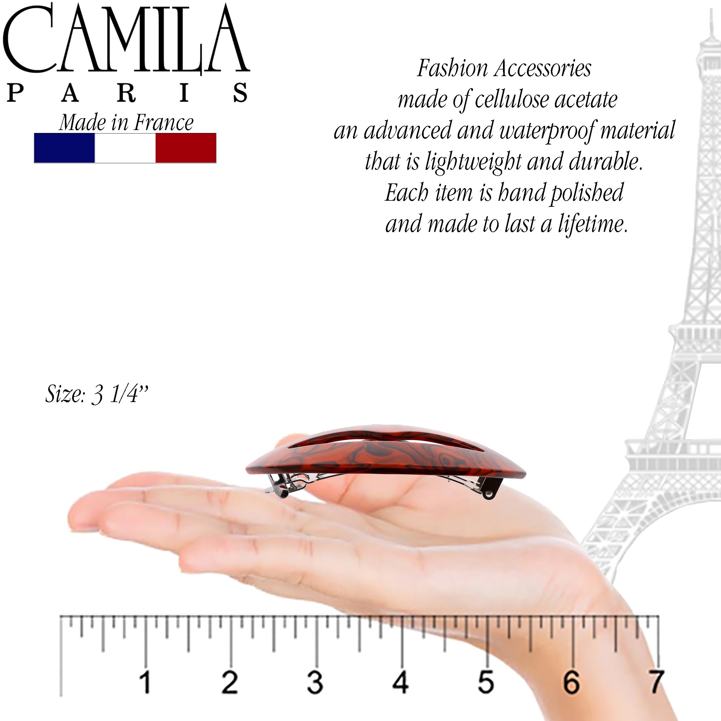 Camila Paris French barrette cellulose acetate handmade