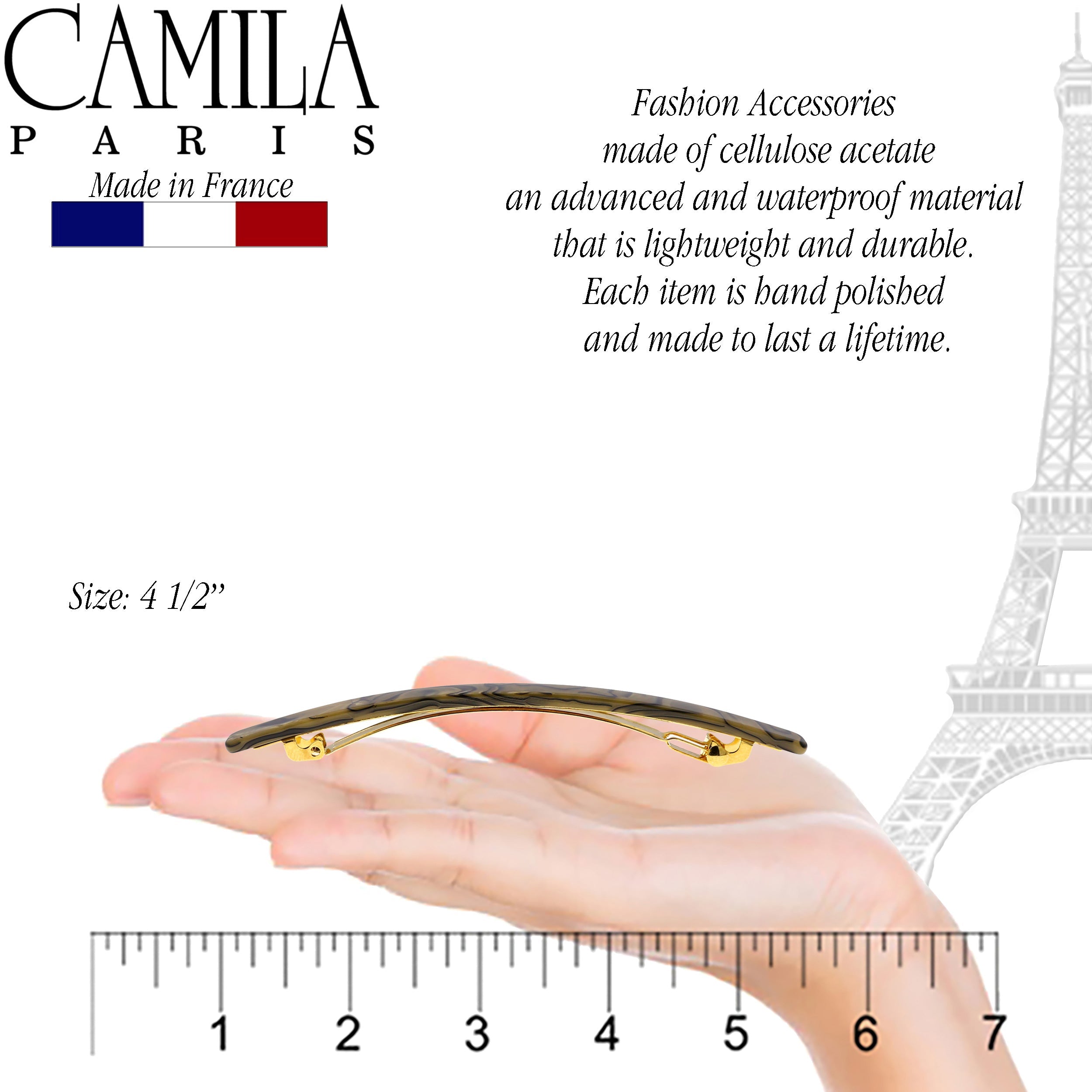 Camila Paris French barrette cellulose acetate