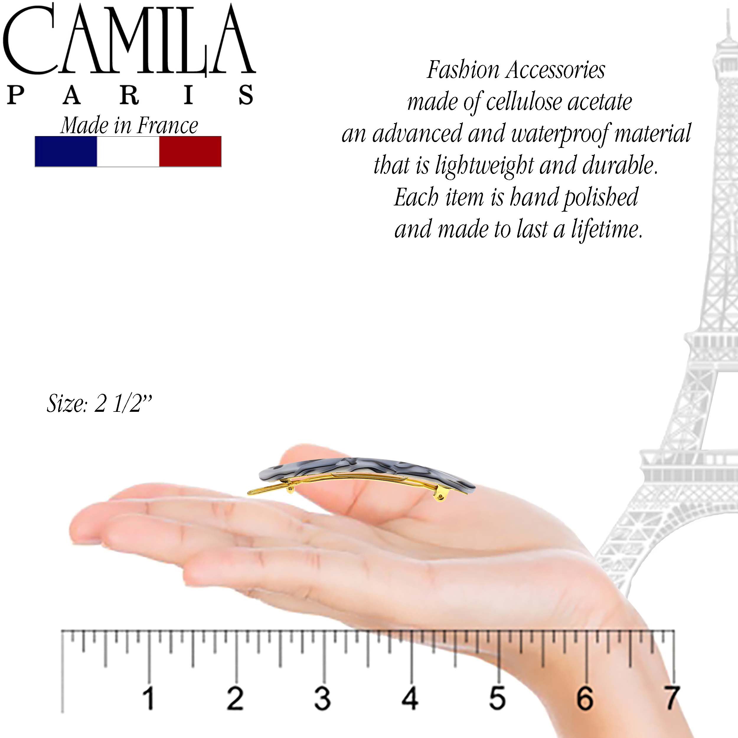 Camila Paris Brown French barrette cellulose acetate