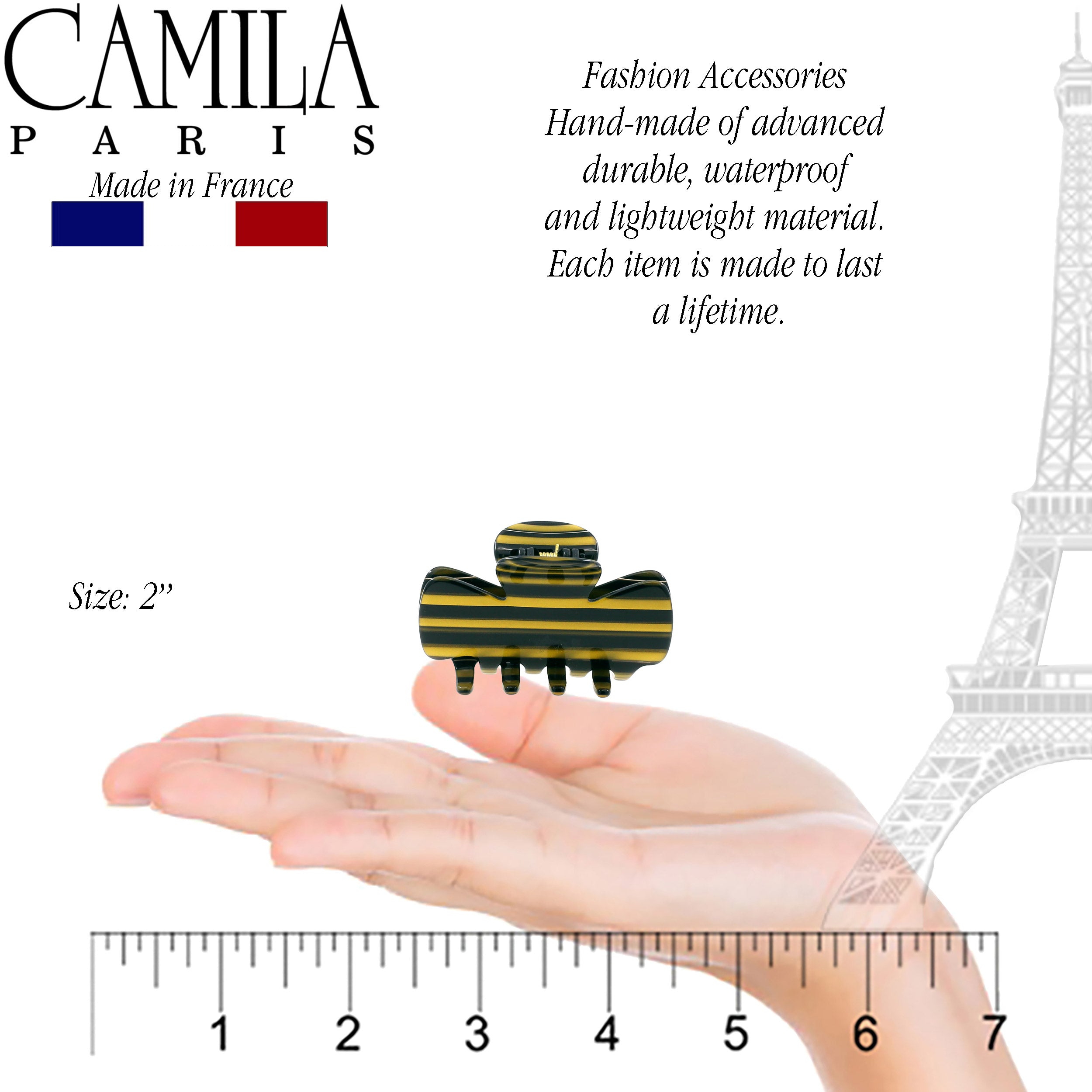 Camila Paris French hair clip cellulose acetate handmade